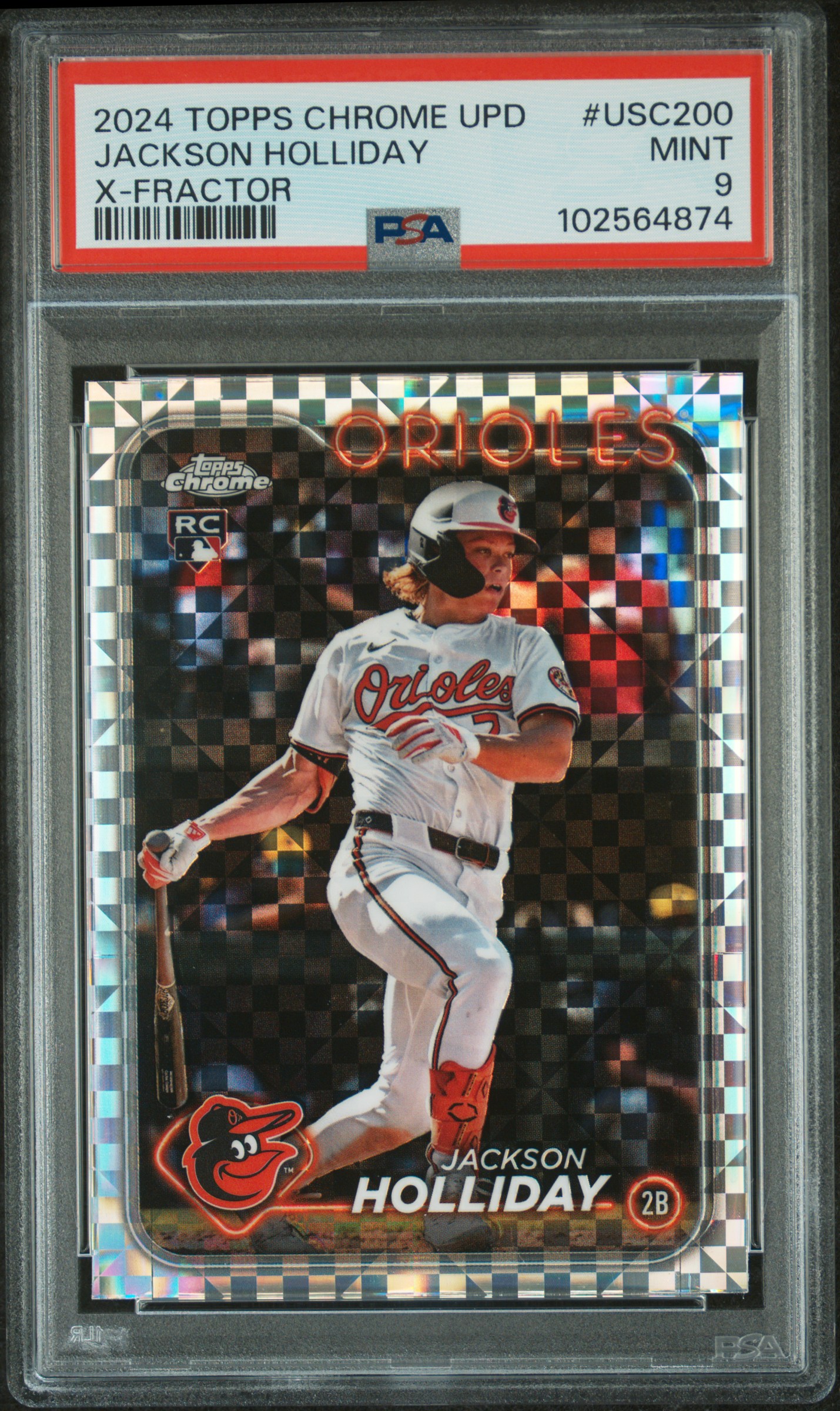 2024 Topps Chrome Update Jackson Holliday #Usc200 (X-Fractor) Mint 9 front