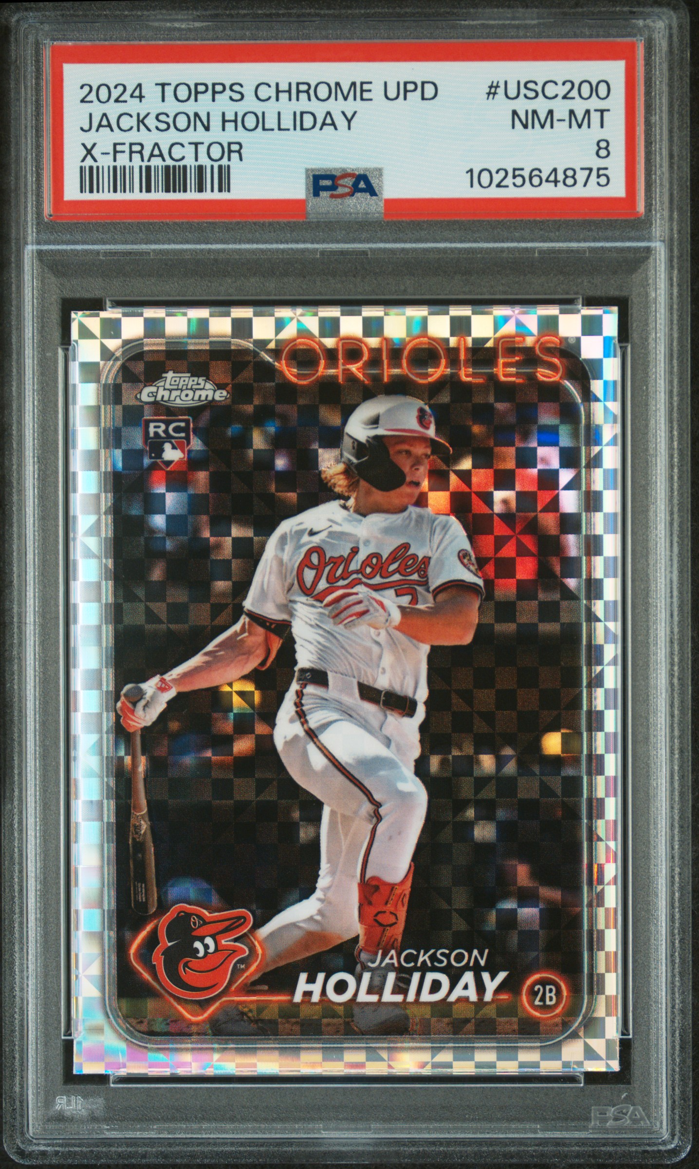 2024 Topps Chrome Update Jackson Holliday #Usc200 (X-Fractor) Nm-Mt 8 front