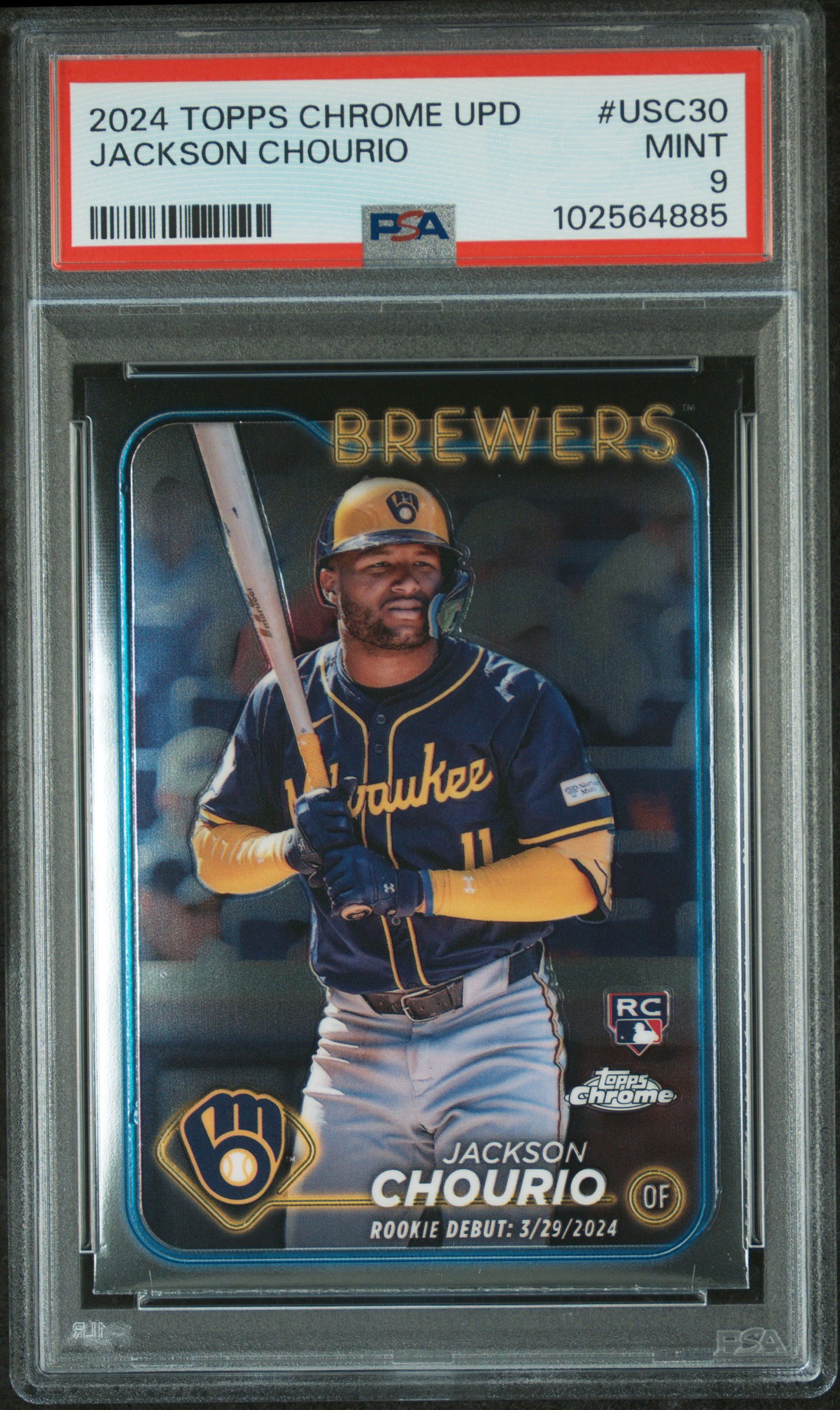 2024 Topps Chrome Update Jackson Chourio #Usc30 Mint 9 front