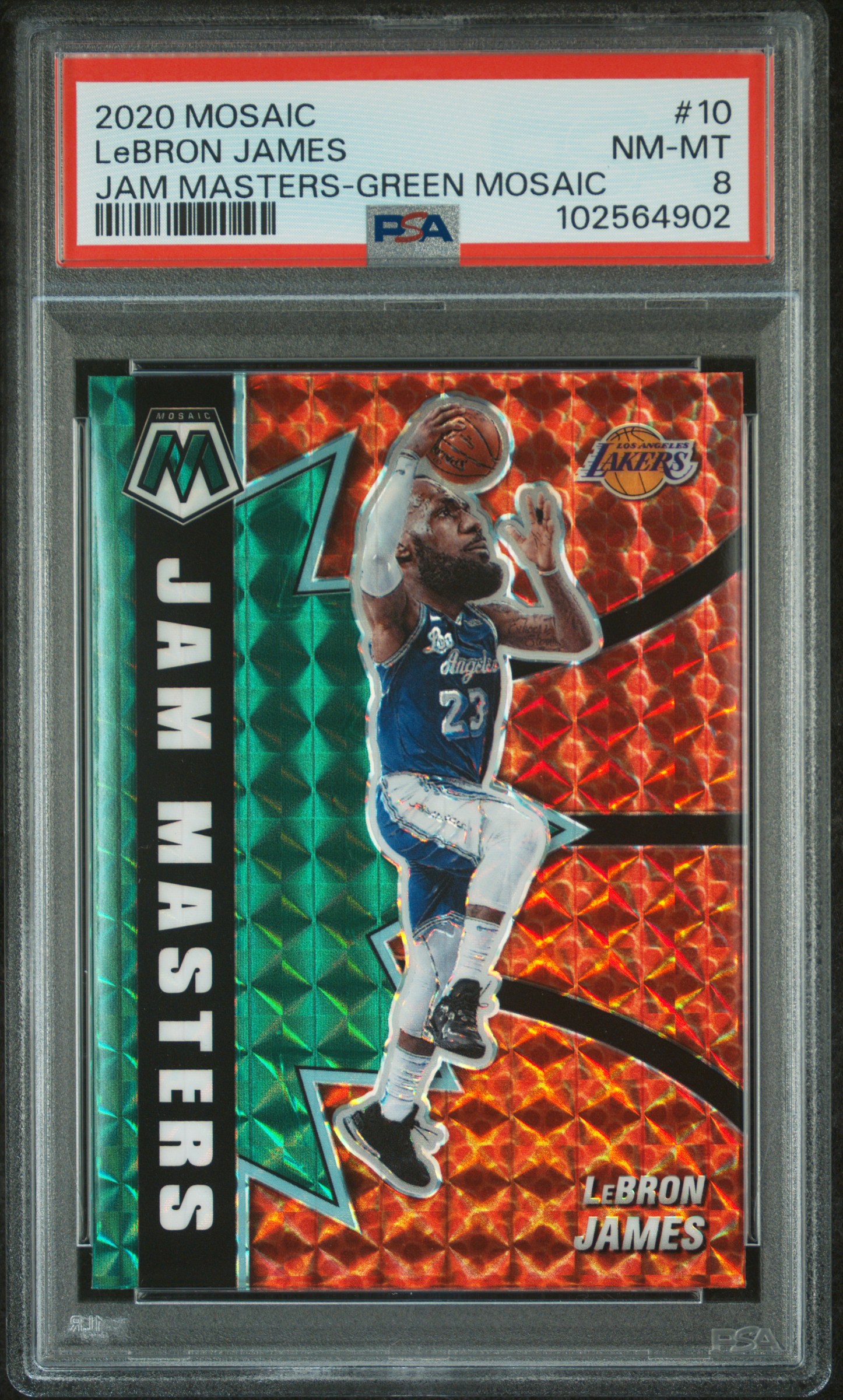 2020 Panini Mosaic Jam Masters Lebron James #10 (Jam Masters-Green Mosaic) Nm-Mt 8 front