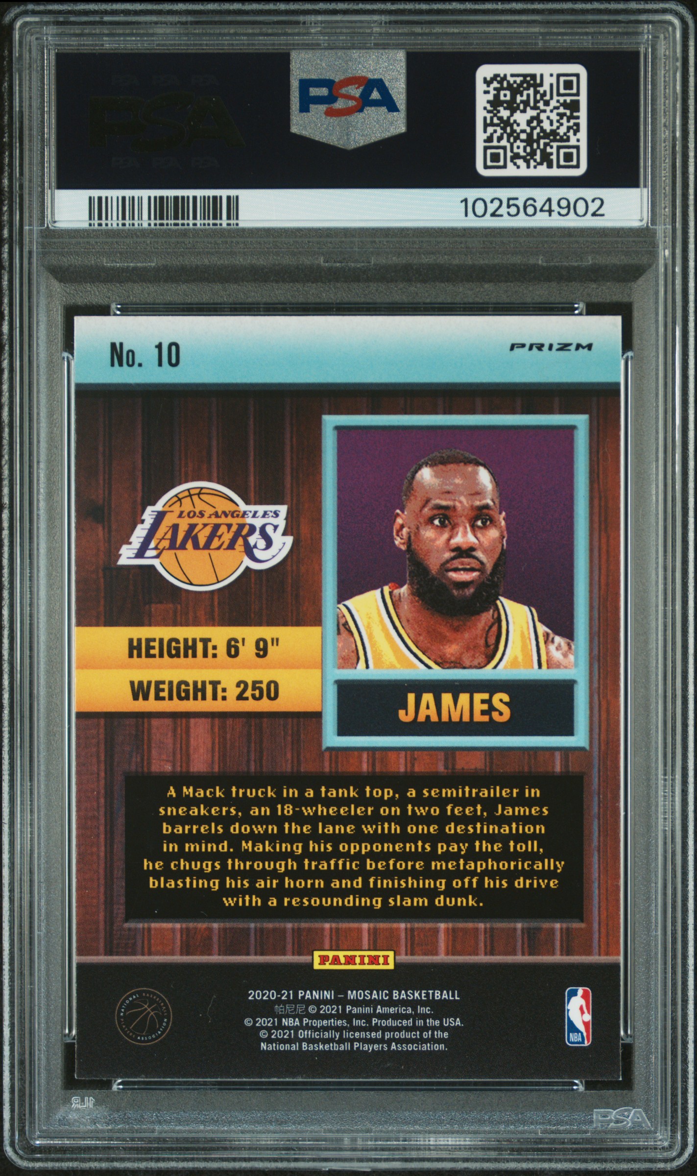 2020 Panini Mosaic Jam Masters Lebron James #10 (Jam Masters-Green Mosaic) Nm-Mt 8 back