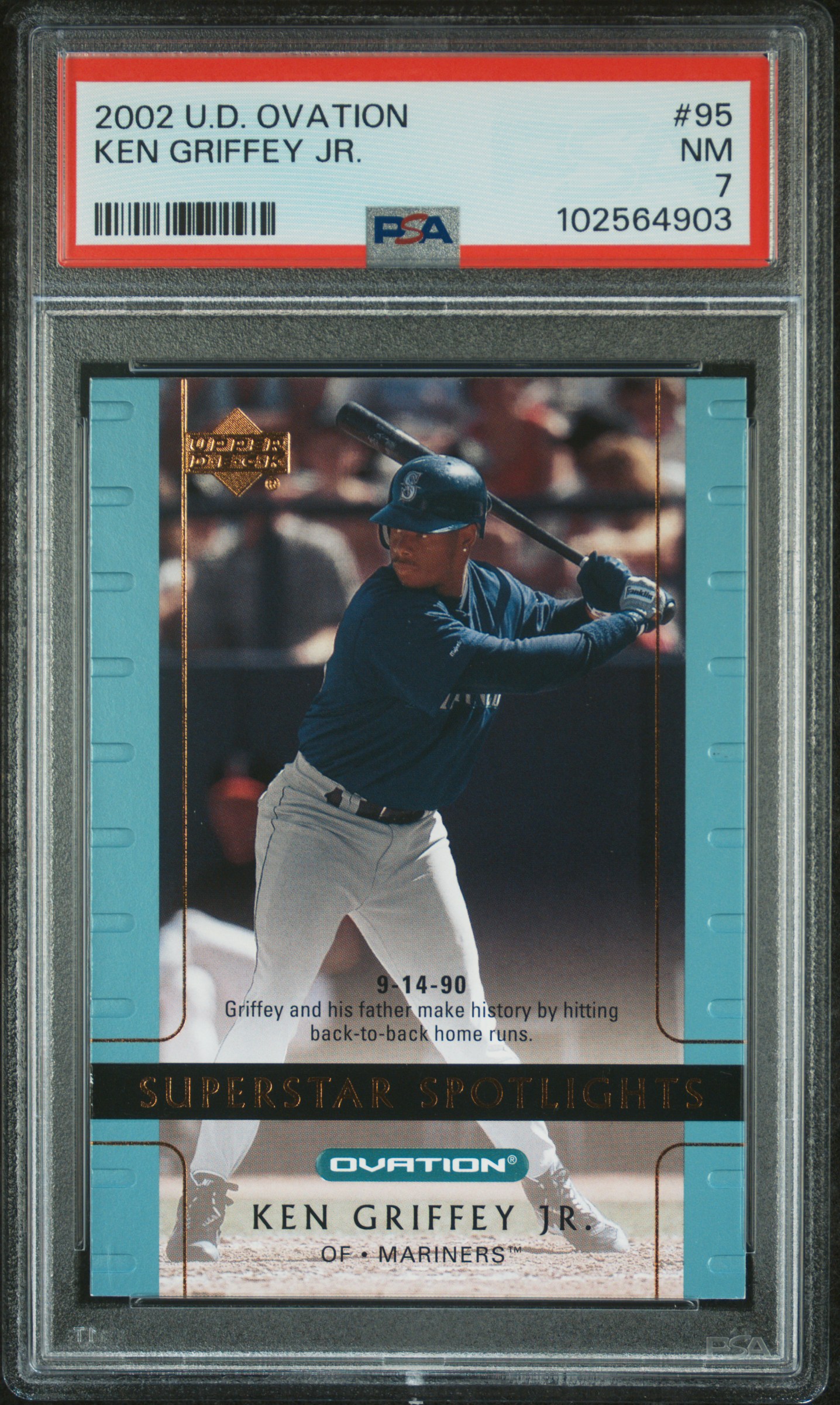 2002 Upper Deck Ovation Ken Griffey Jr. #95 Nm 7 front