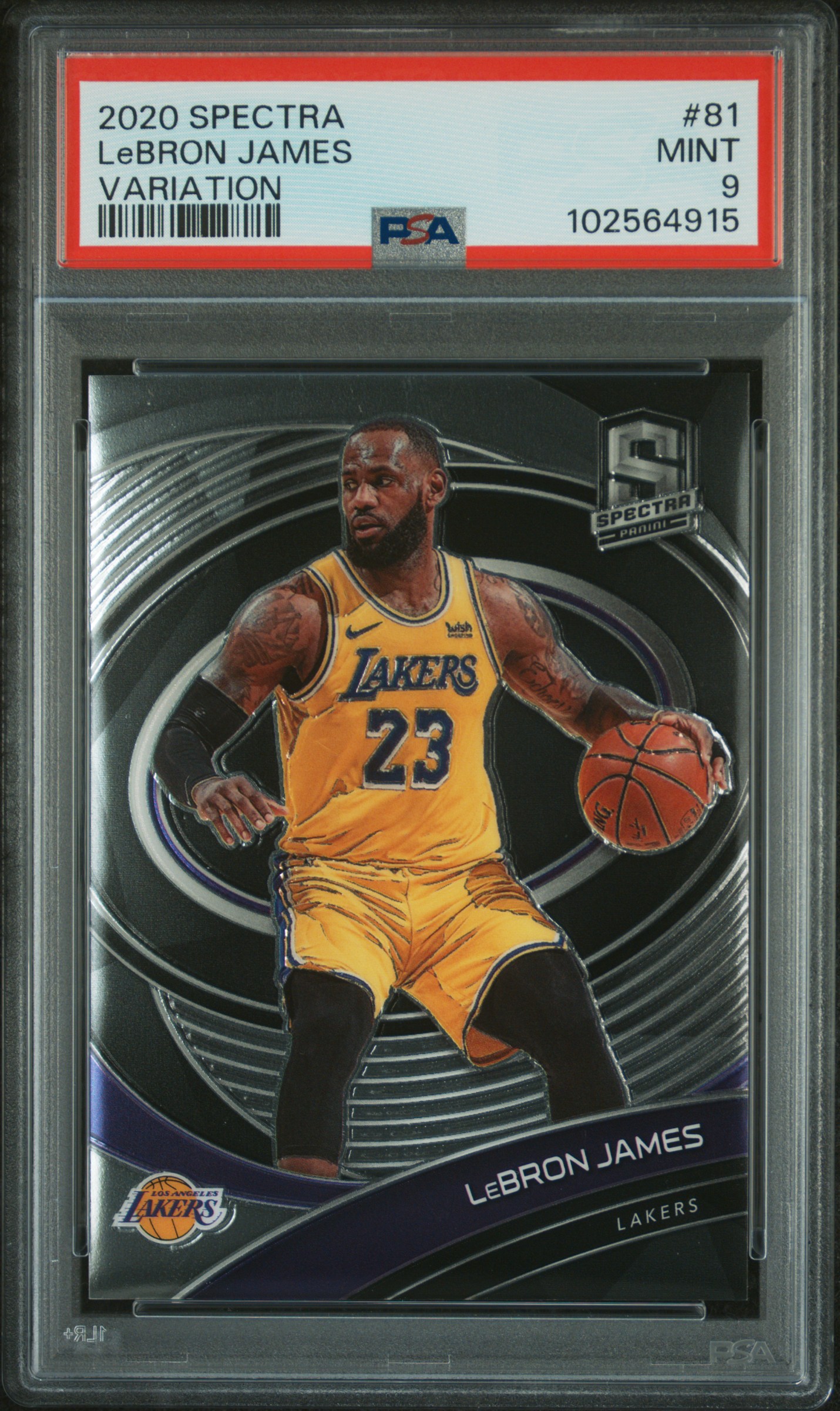 2020 Panini Spectra Lebron James #81 (Variation) Mint 9 front