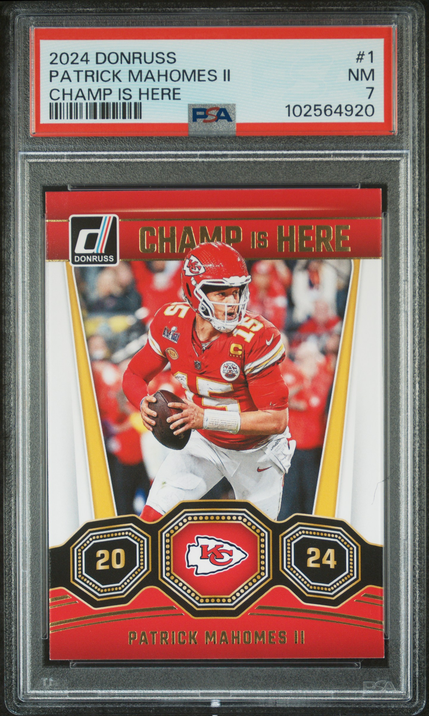 2024 Panini Donruss Champ Is Here Patrick Mahomes Ii #1 Nm 7 front