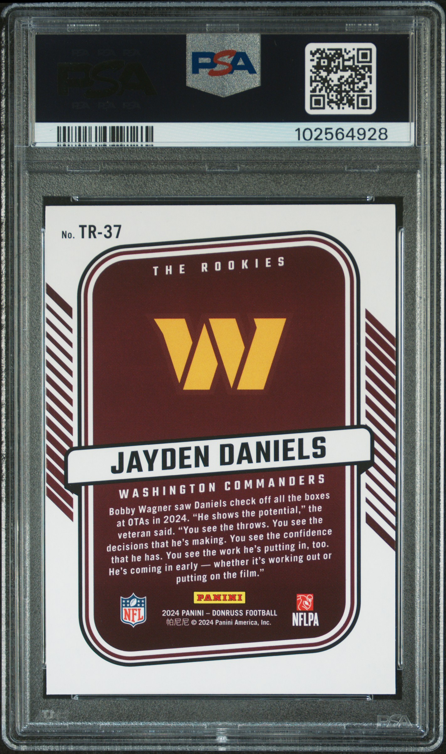 2024 Panini Donruss The Rookies Jayden Daniels #Tr37 Nm-Mt 8 back