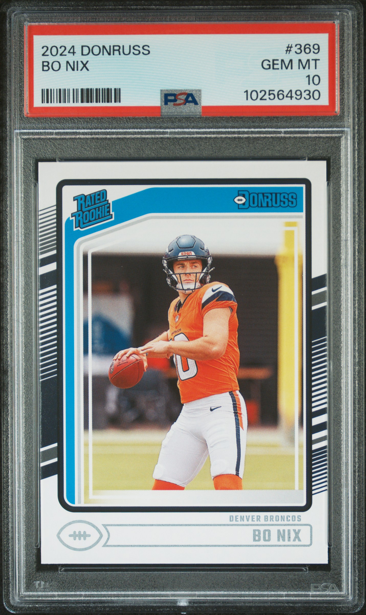 2024 Panini Donruss Bo Nix #369 Gem Mt 10 front
