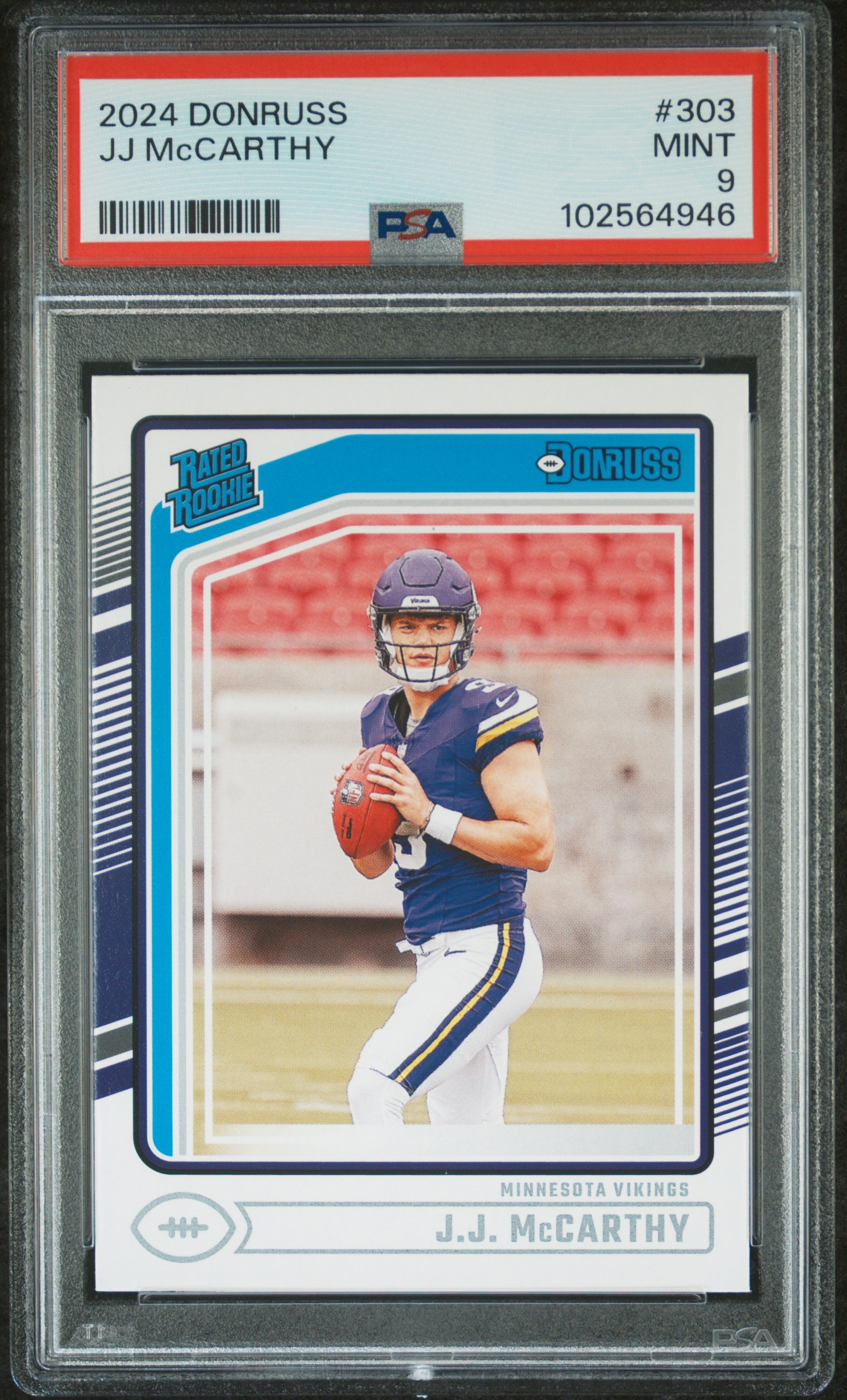 2024 Panini Donruss Jj Mccarthy #303 Mint 9 front
