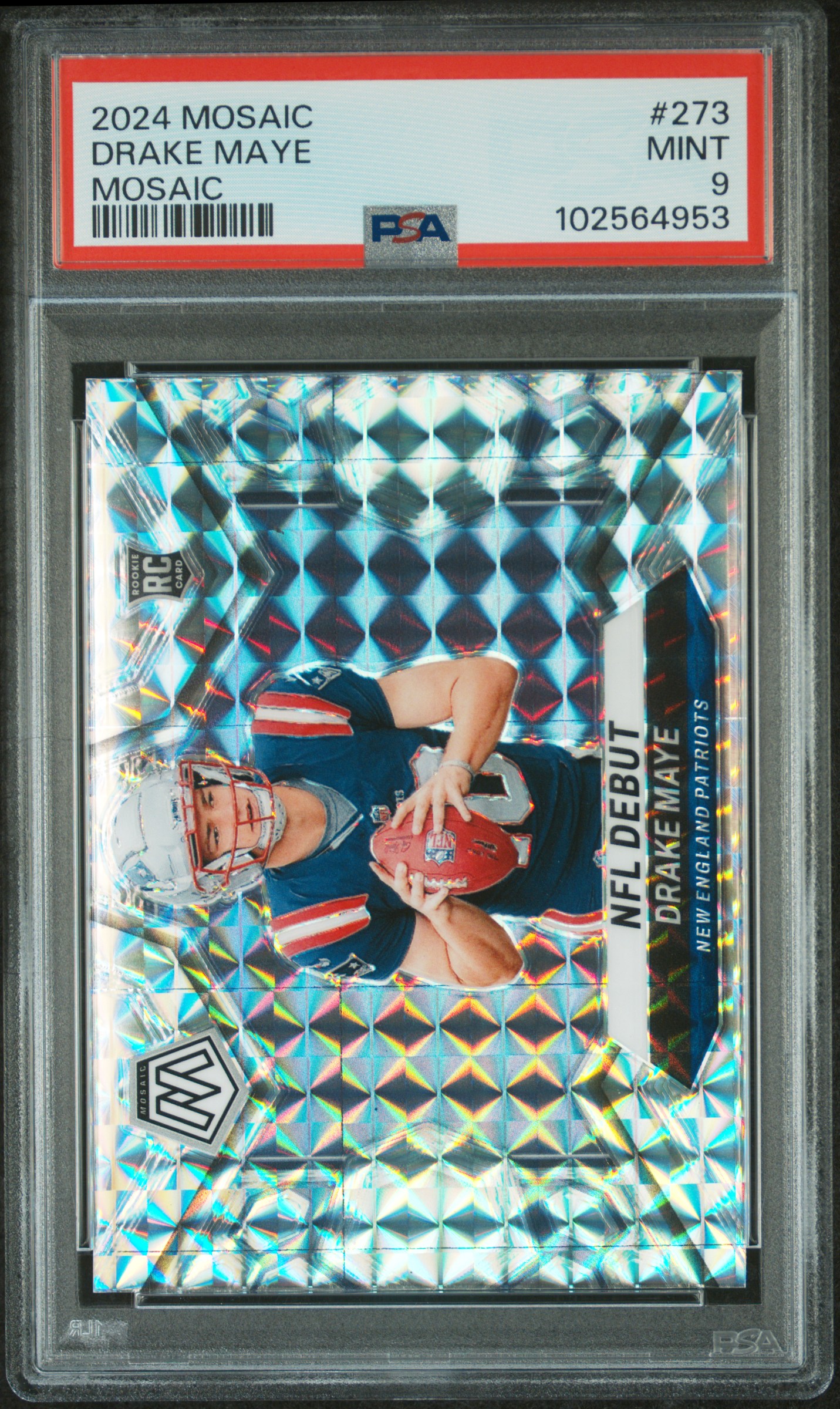 2024 Panini Mosaic Drake Maye #273 (Mosaic) Mint 9 front