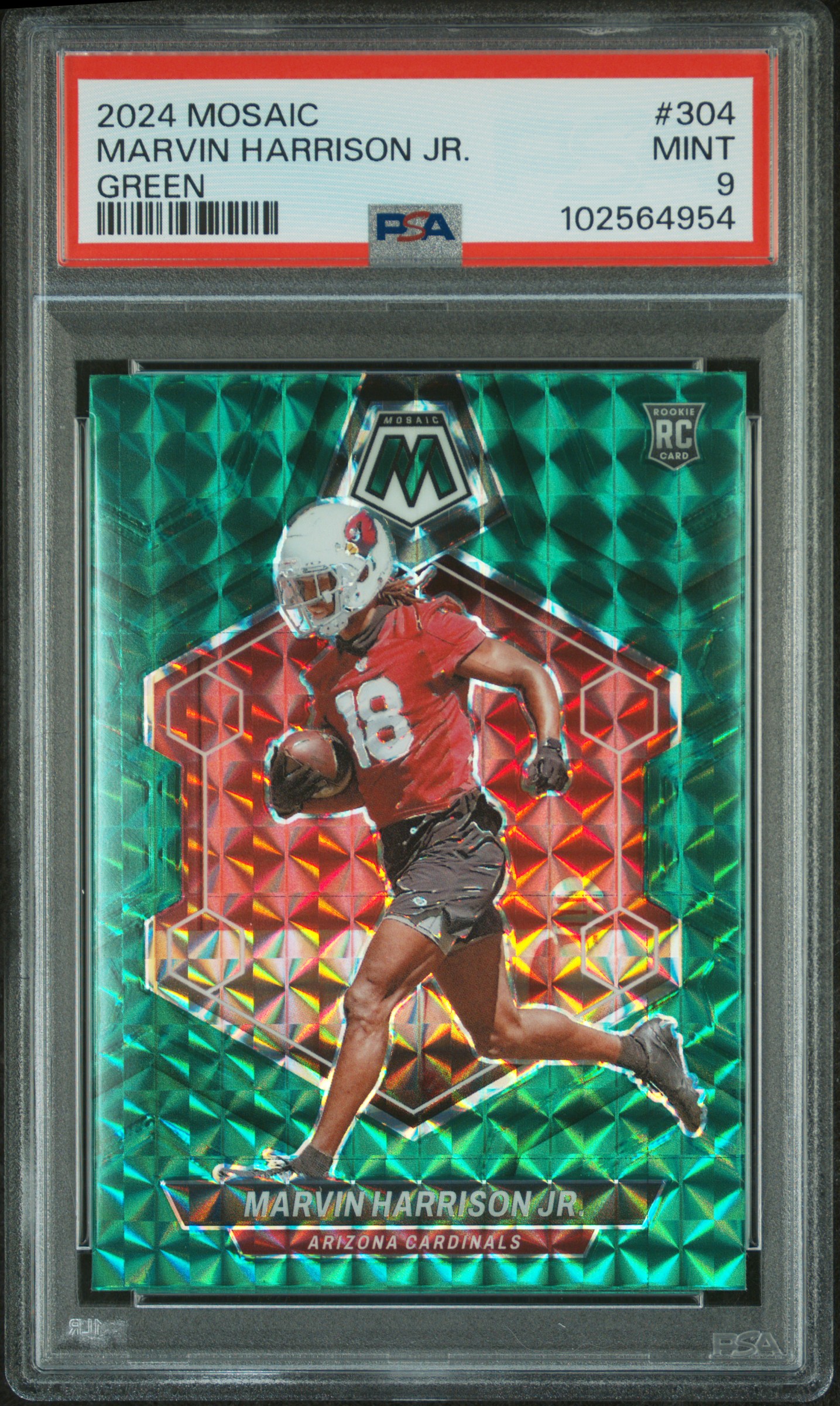 2024 Panini Mosaic Marvin Harrison Jr. #304 (Green) Mint 9 front