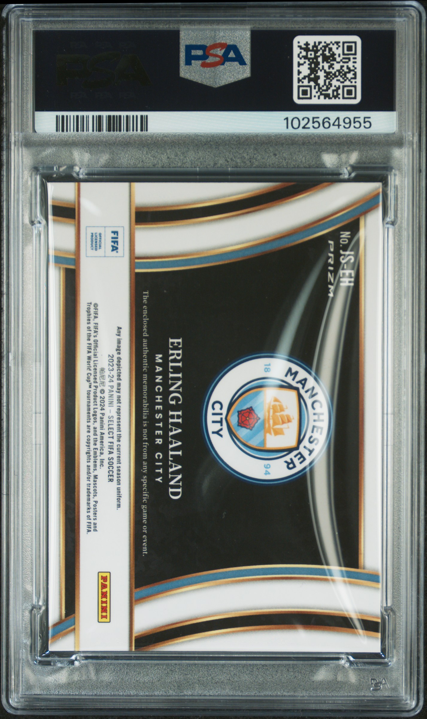 2023-24 Panini Select Premier League Jumbo Swatches Erling Haaland #Jseh Nm-Mt 8 back