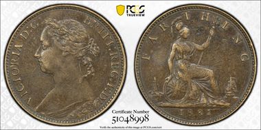 1881 1/4D S-3958 Three berries AU50BN