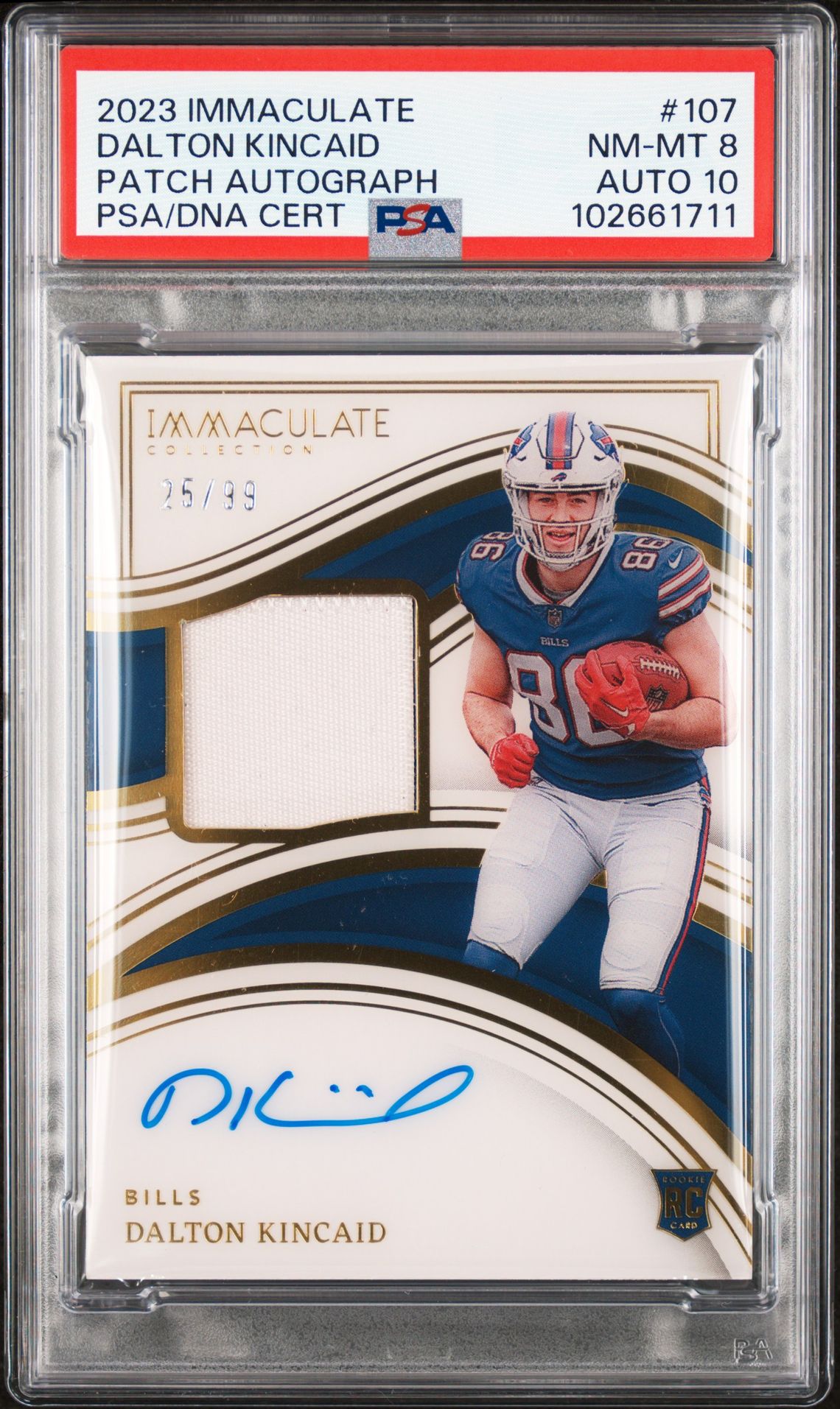 2023 Panini Immaculate Collection Dalton Kincaid #107 (Patch Autograph) Nm-Mt 8 front