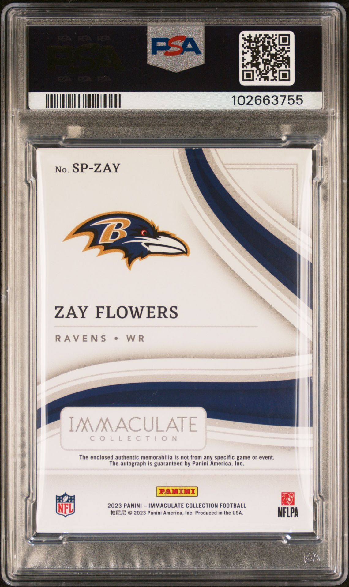 2023 Panini Immaculate Collection Immaculate Signature Patches Rookie Zay Flowers #Spzay Ex-Mt 6 back
