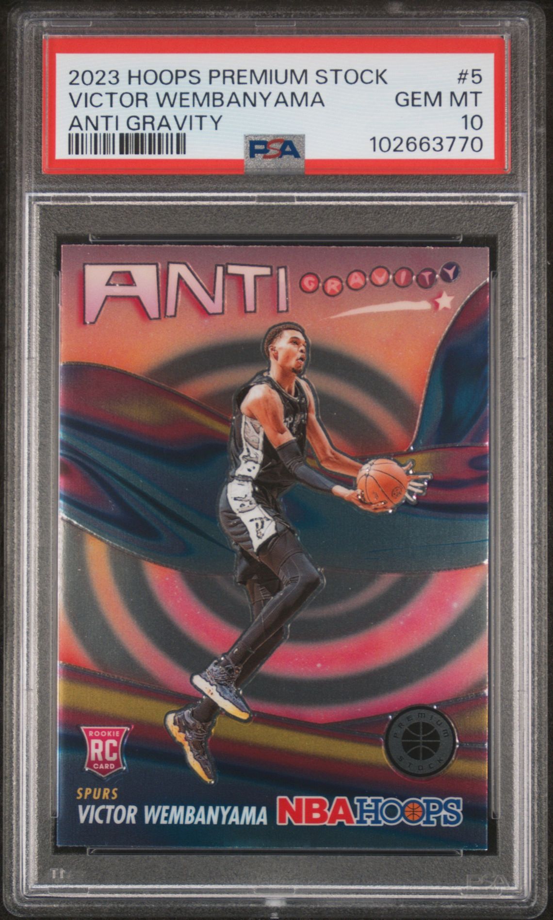 2023 Panini Hoops Premium Stock Anti Gravity Victor Wembanyama #5 Gem Mt 10 front