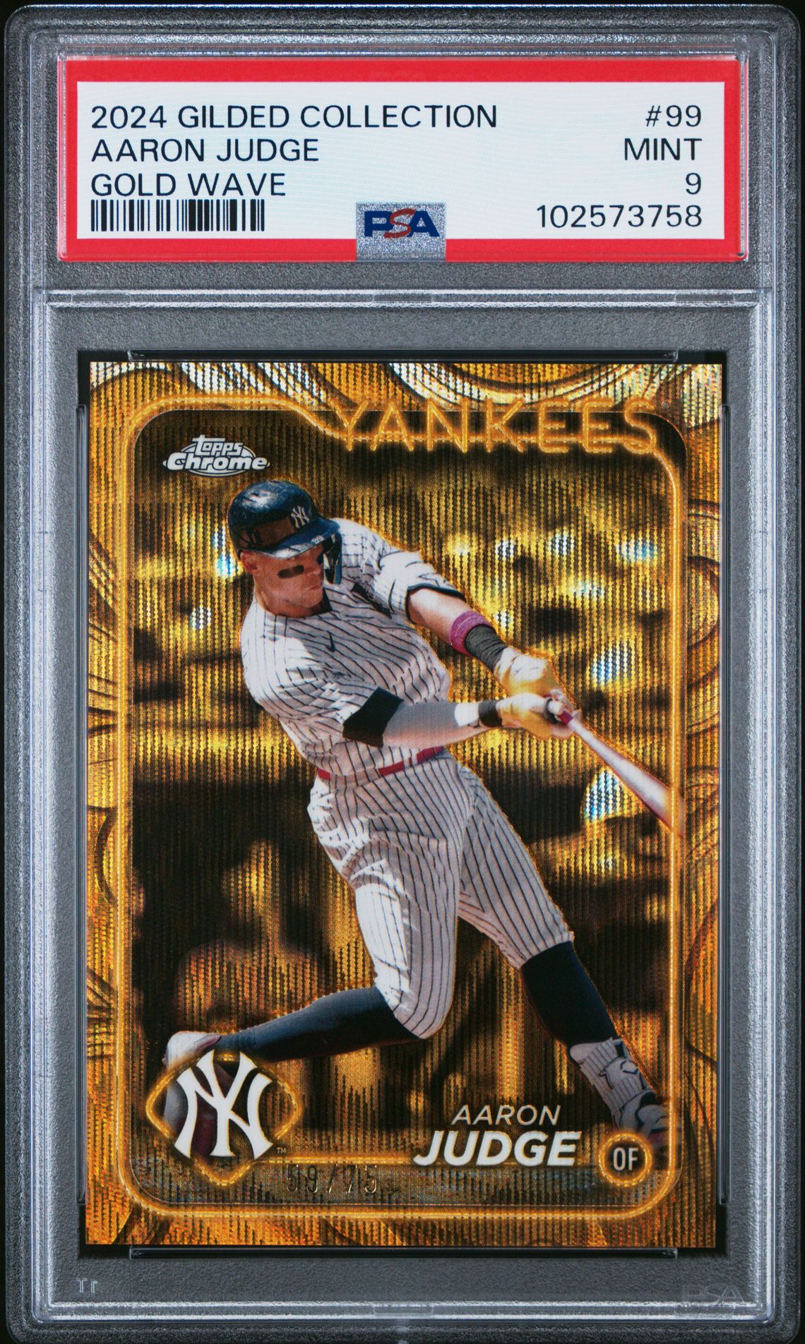 2024 Topps TOPPS GILDED COLLECTION GOLD WAVE #99 Aaron Judge front