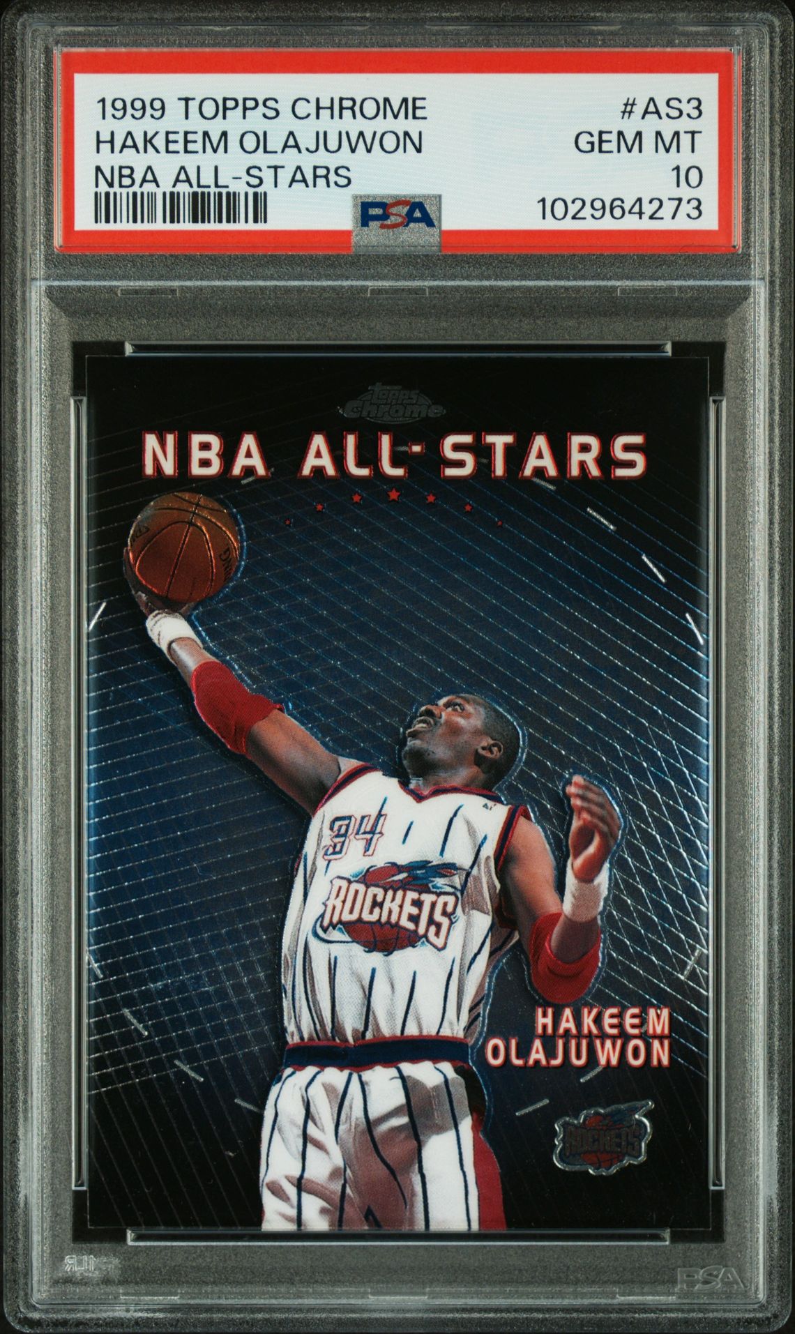 1999 Topps TOPPS CHROME NBA ALL-STARS #AS3 Hakeem Olajuwon front