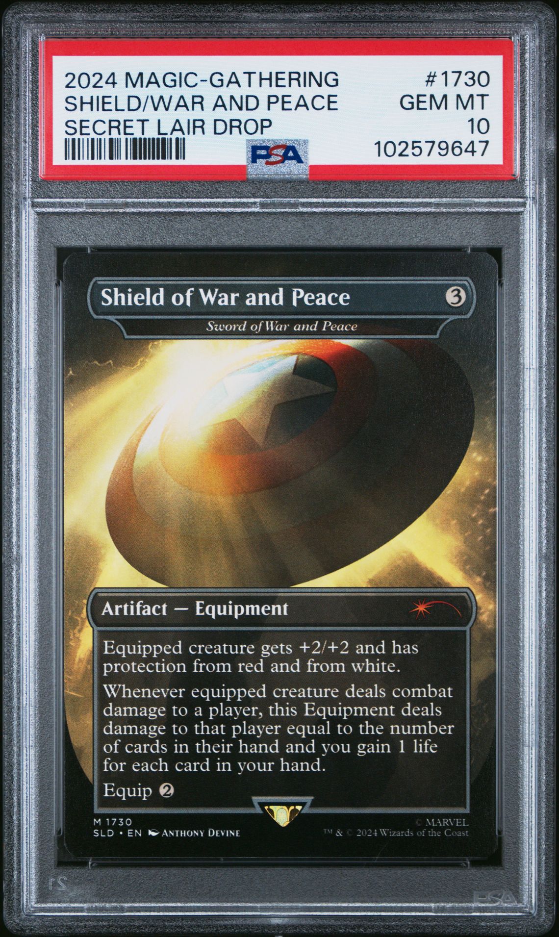 2024 MTG MAGIC THE GATHERING SECRET LAIR DROP MARVEL #1730 Shield/War And Peace front