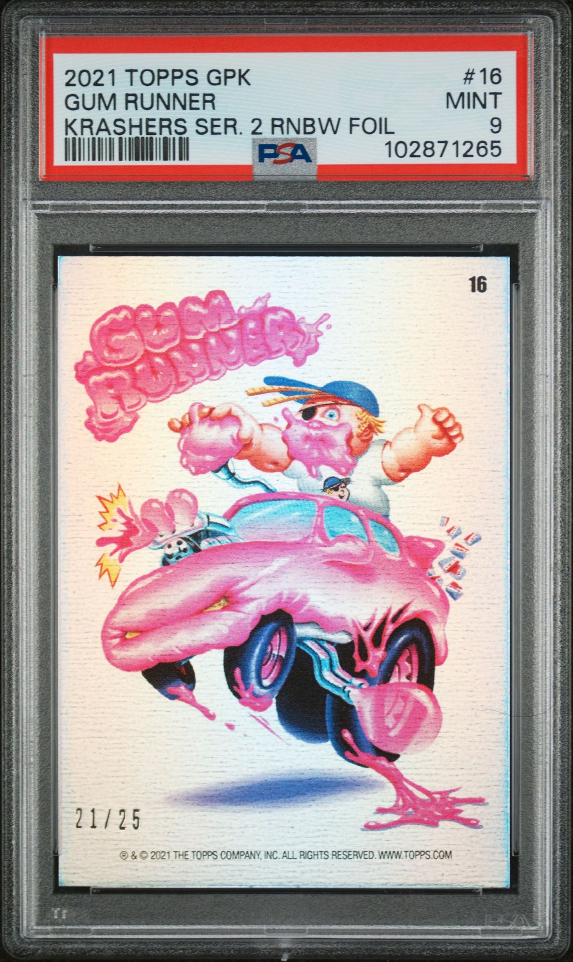 2021 Topps TOPPS GARBAGE PAIL KIDS KRASHERS SERIES 2 Foil #16 Gum Runner front