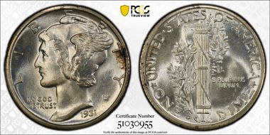 1931-D 10C MS66+ FB