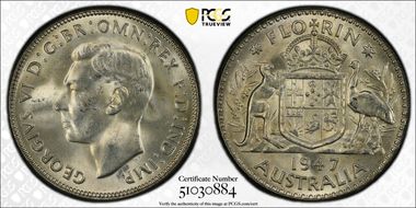 1947(m) Florin KM-40a  Ag MS64