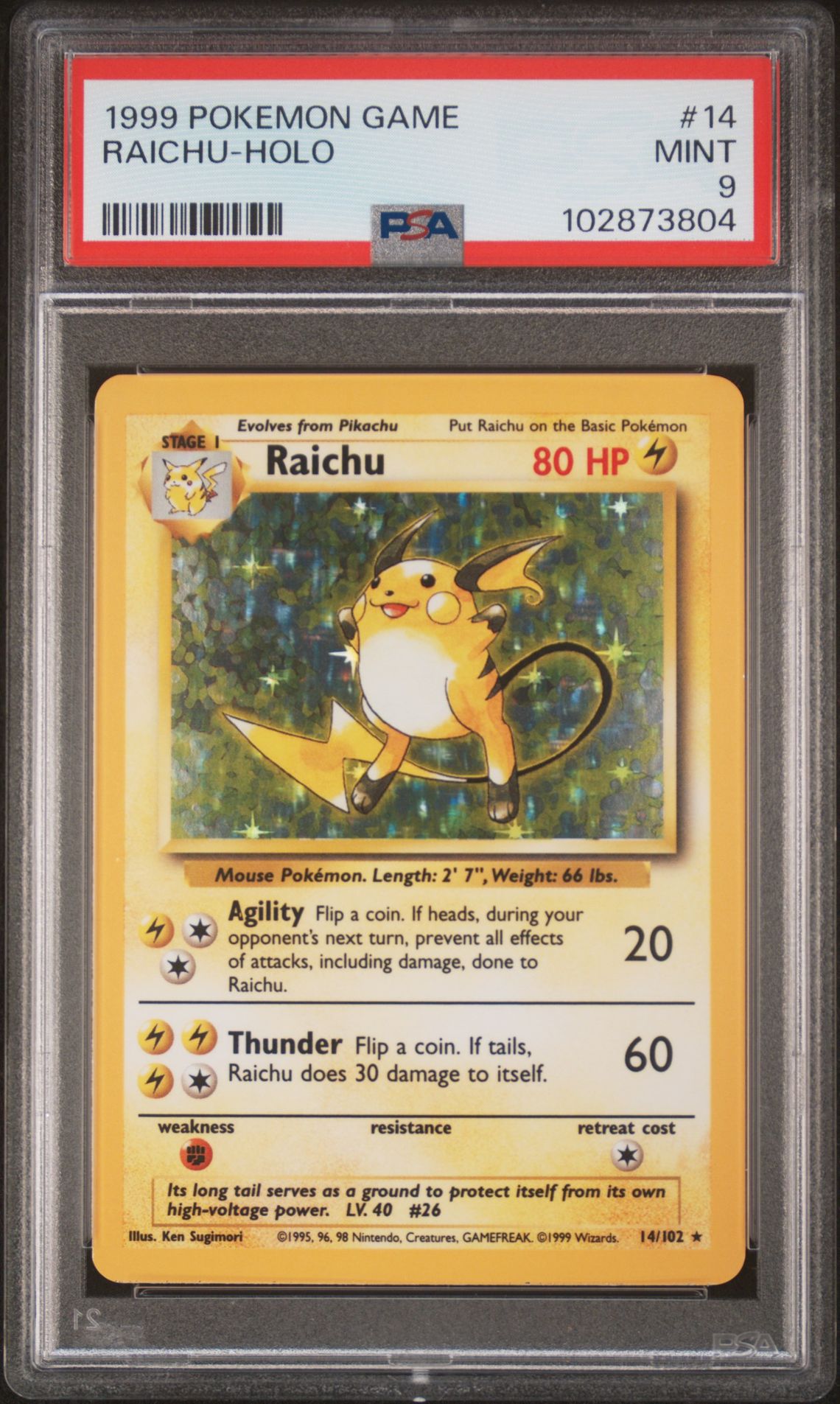 1999 Pokemon POKEMON GAME Holo #14 Raichu-Holo front