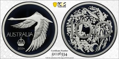 2024 Medal Swan "Pattern Dollar" Ag ACR 60th Anniversary PR69DCAM