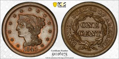 1845 1C MS65BN