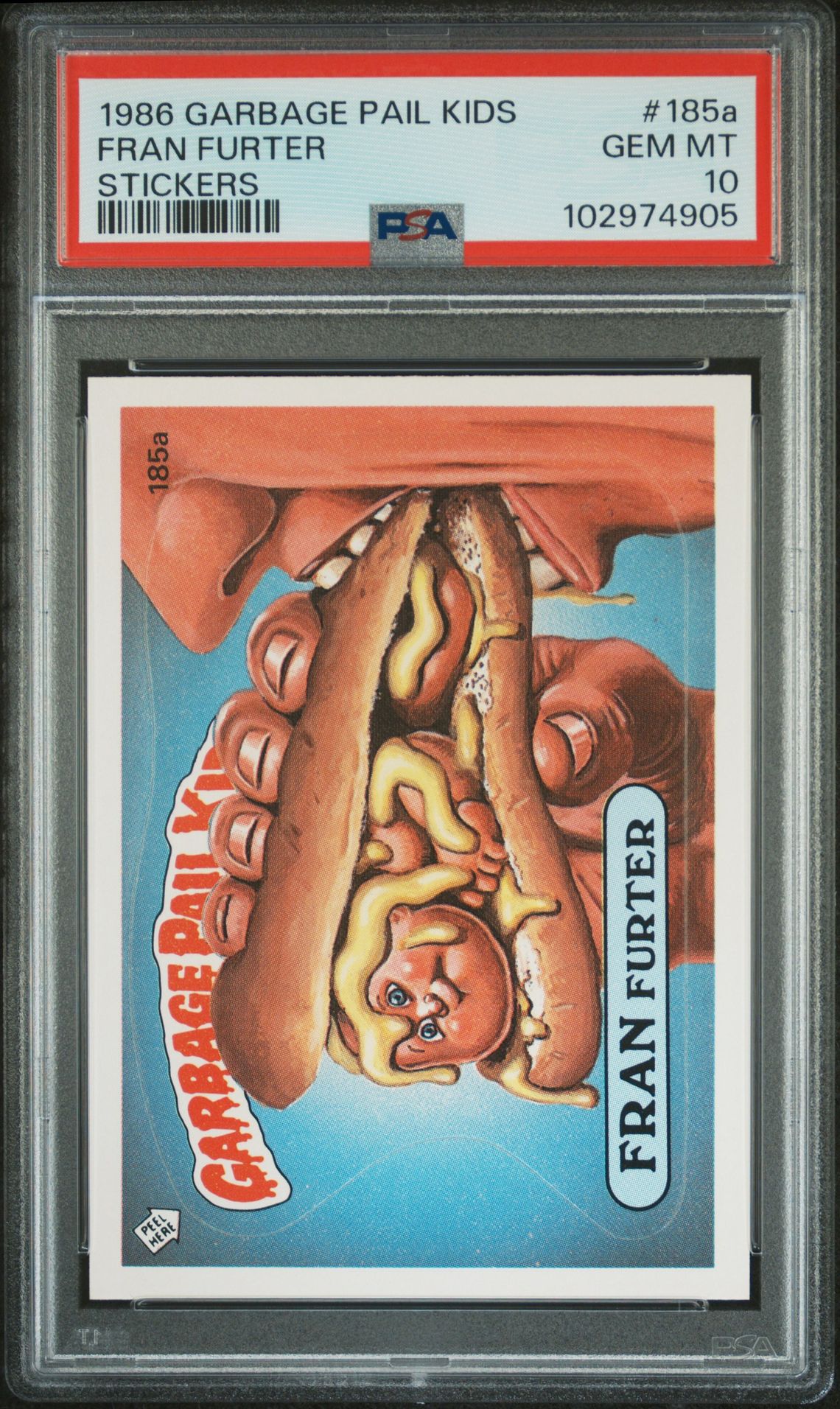 1986 Topps Garbage Pail Kids #185A Fran Furter front