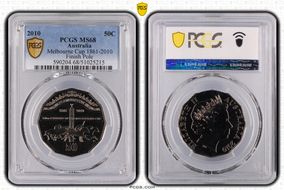 2010 50C Melbourne Cup 1861-2010 Finish Pole MS68