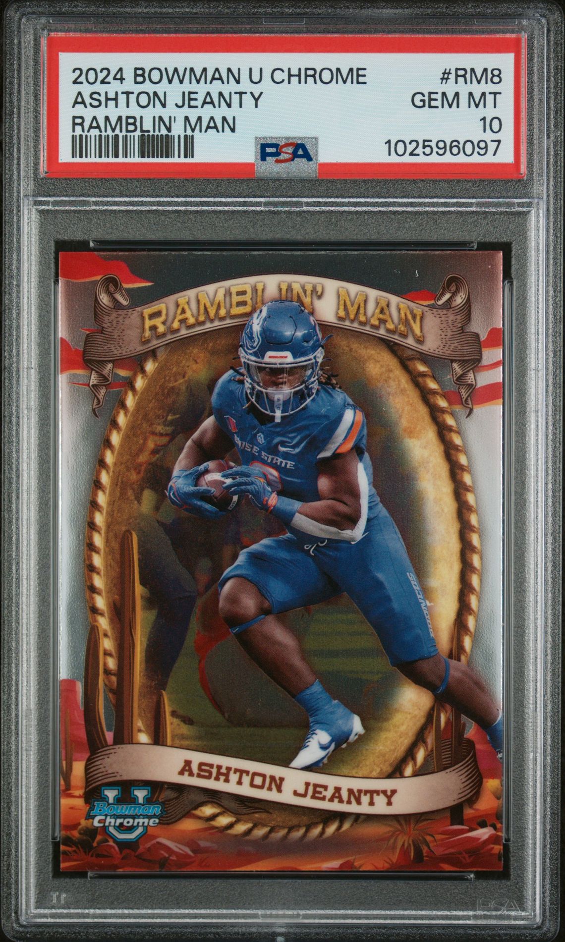 2024 Bowman BOWMAN UNIVERSITY CHROME RAMBLIN' MAN #RM8 Ashton Jeanty front