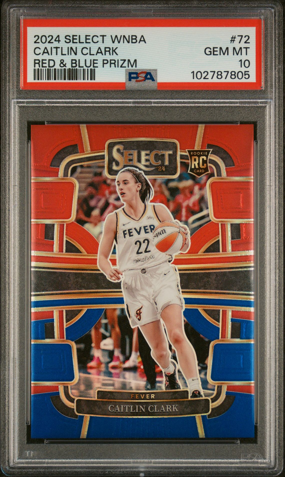 2024 Panini PANINI SELECT WNBA RED & BLUE PRIZM #72 Caitlin Clark front