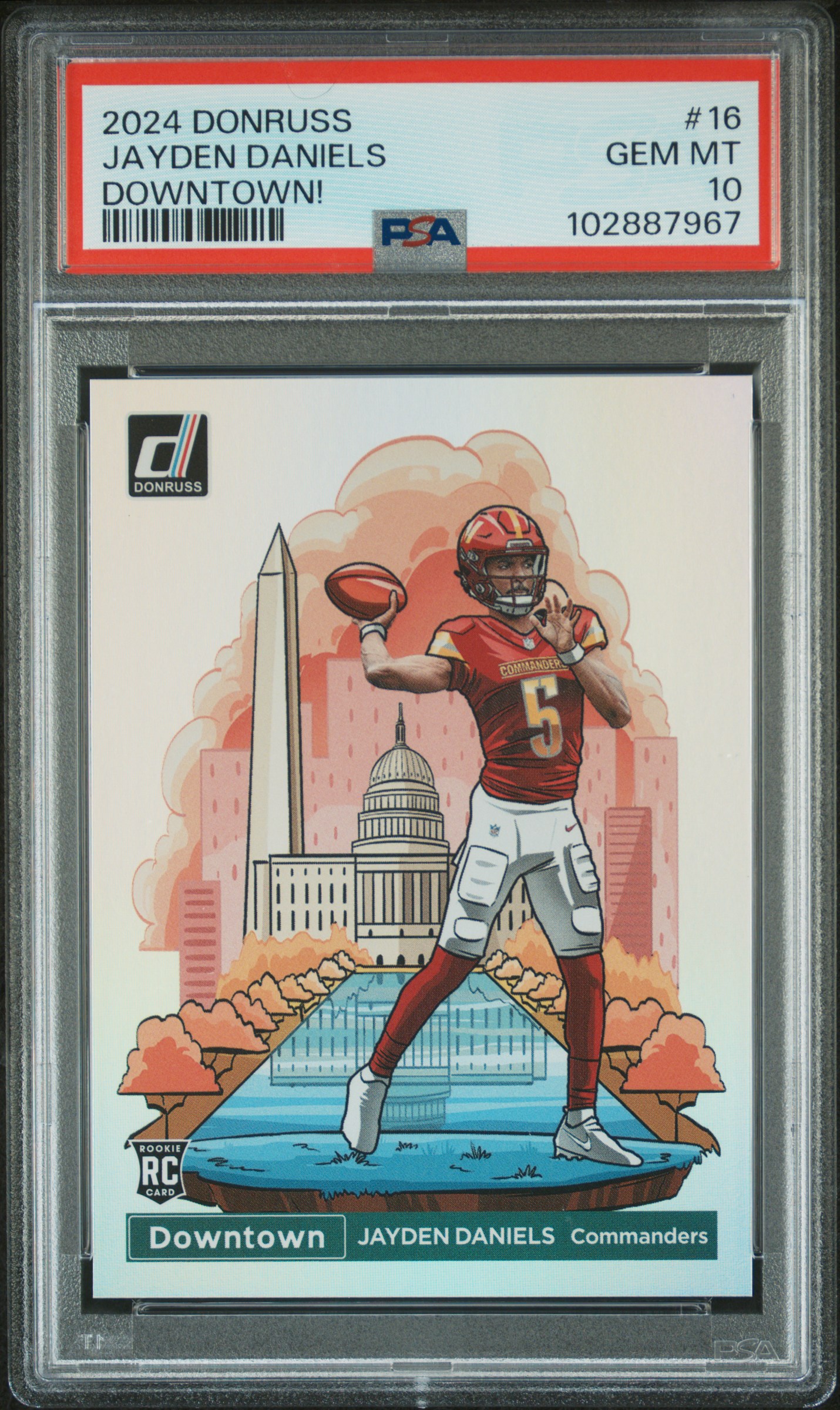 2024 Panini Donruss Downtown! Jayden Daniels #16 Gem Mt 10 front