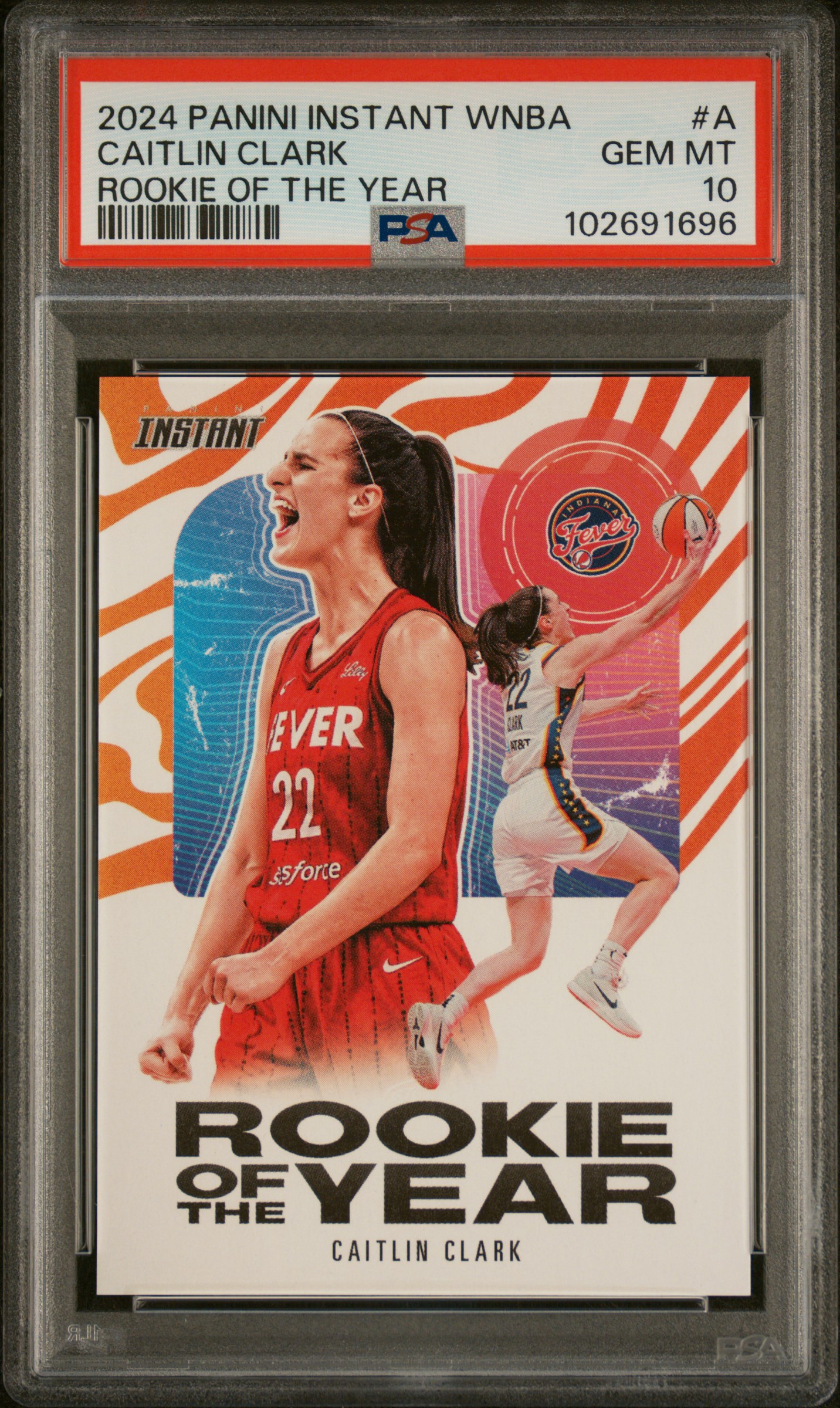 2024 Panini Instant Wnba Rookie Of The Year Caitlin Clark #A Gem Mt 10 front