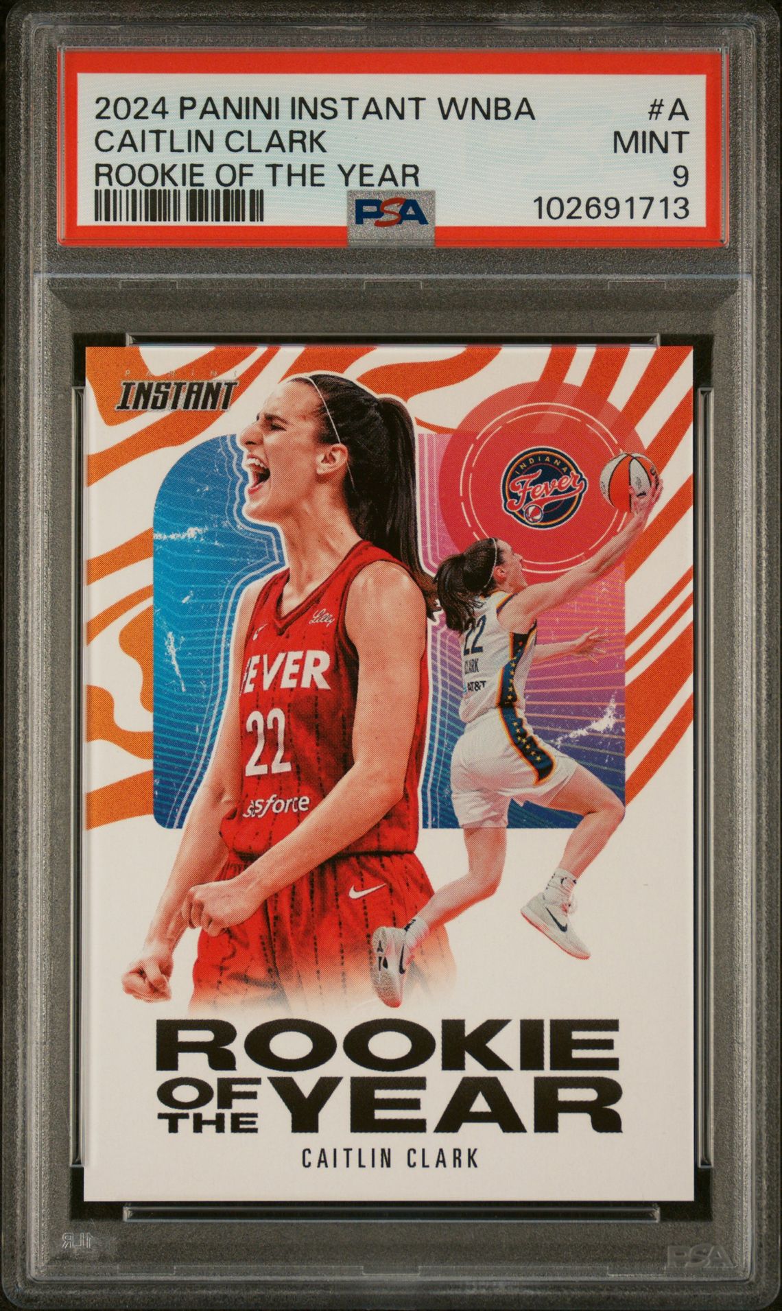 2024 Panini Instant Wnba Rookie Of The Year Caitlin Clark #A Mint 9 front