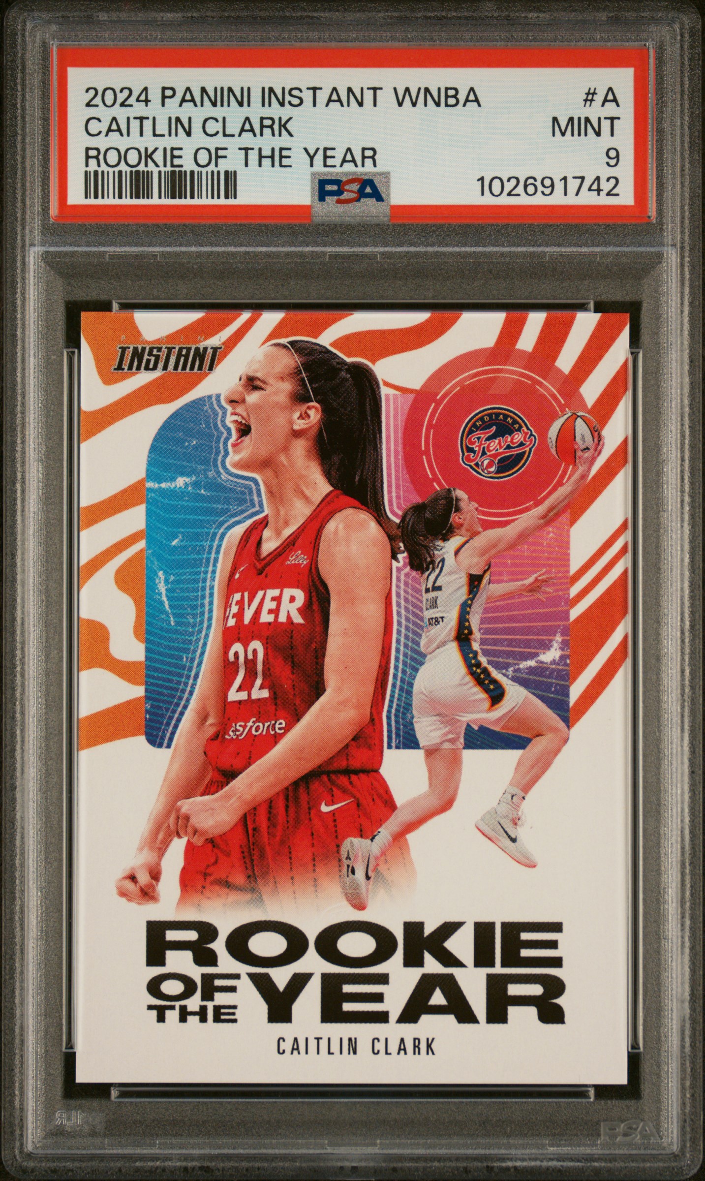 2024 Panini Instant Wnba Rookie Of The Year Caitlin Clark #A Mint 9 front