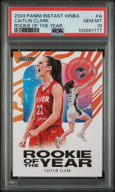 2024 Panini Instant Wnba Rookie Of The Year Caitlin Clark #A Gem Mt 10 front