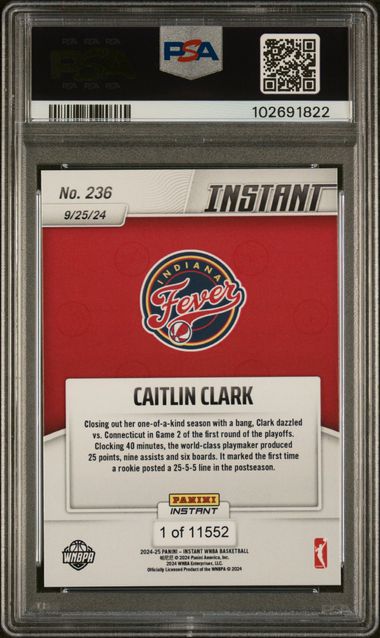 2024 Panini Instant Wnba Caitlin Clark #236 Gem Mt 10 back