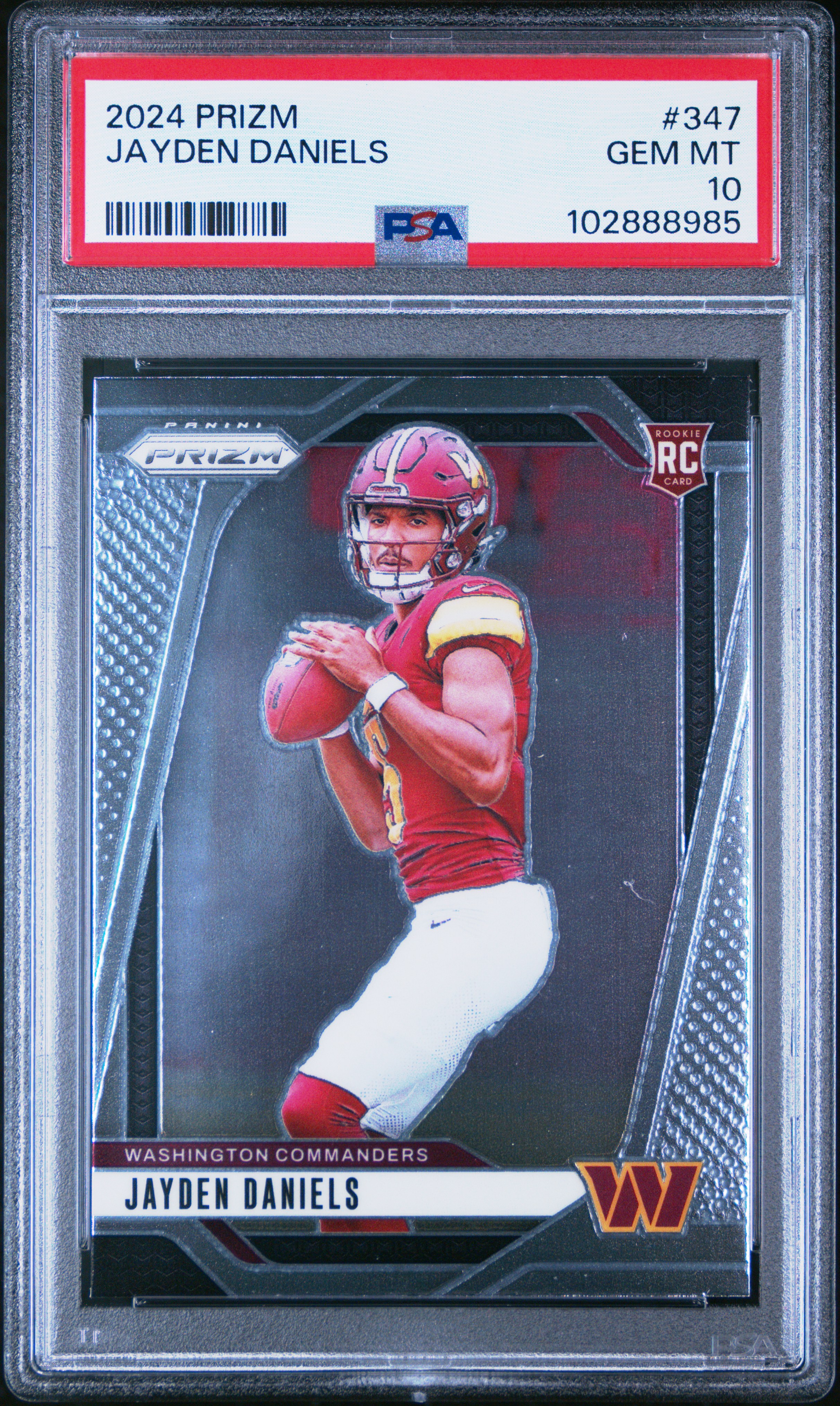 2024 Panini Prizm Jayden Daniels #347 Gem Mt 10 front