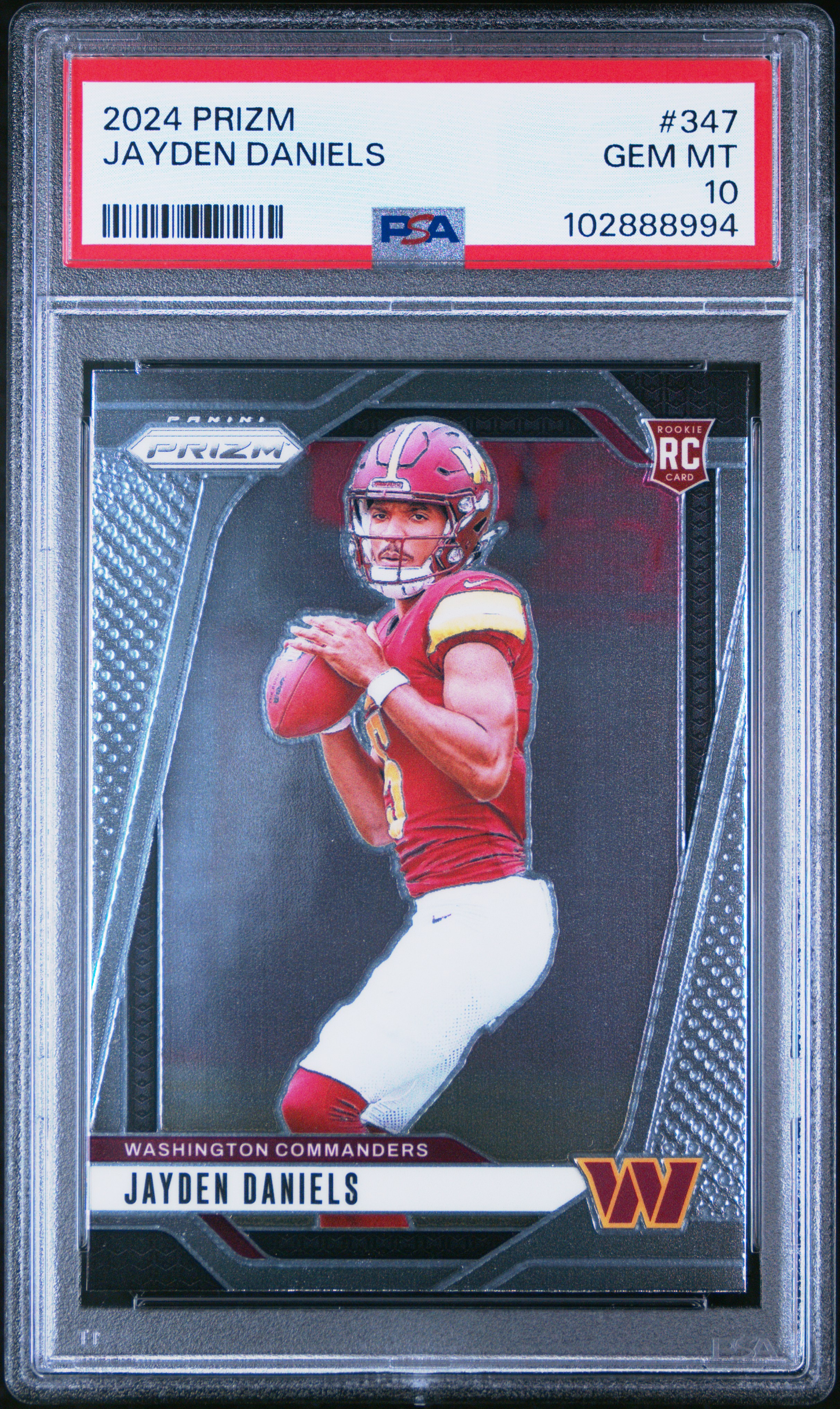 2024 Panini Prizm Jayden Daniels #347 Gem Mt 10 front