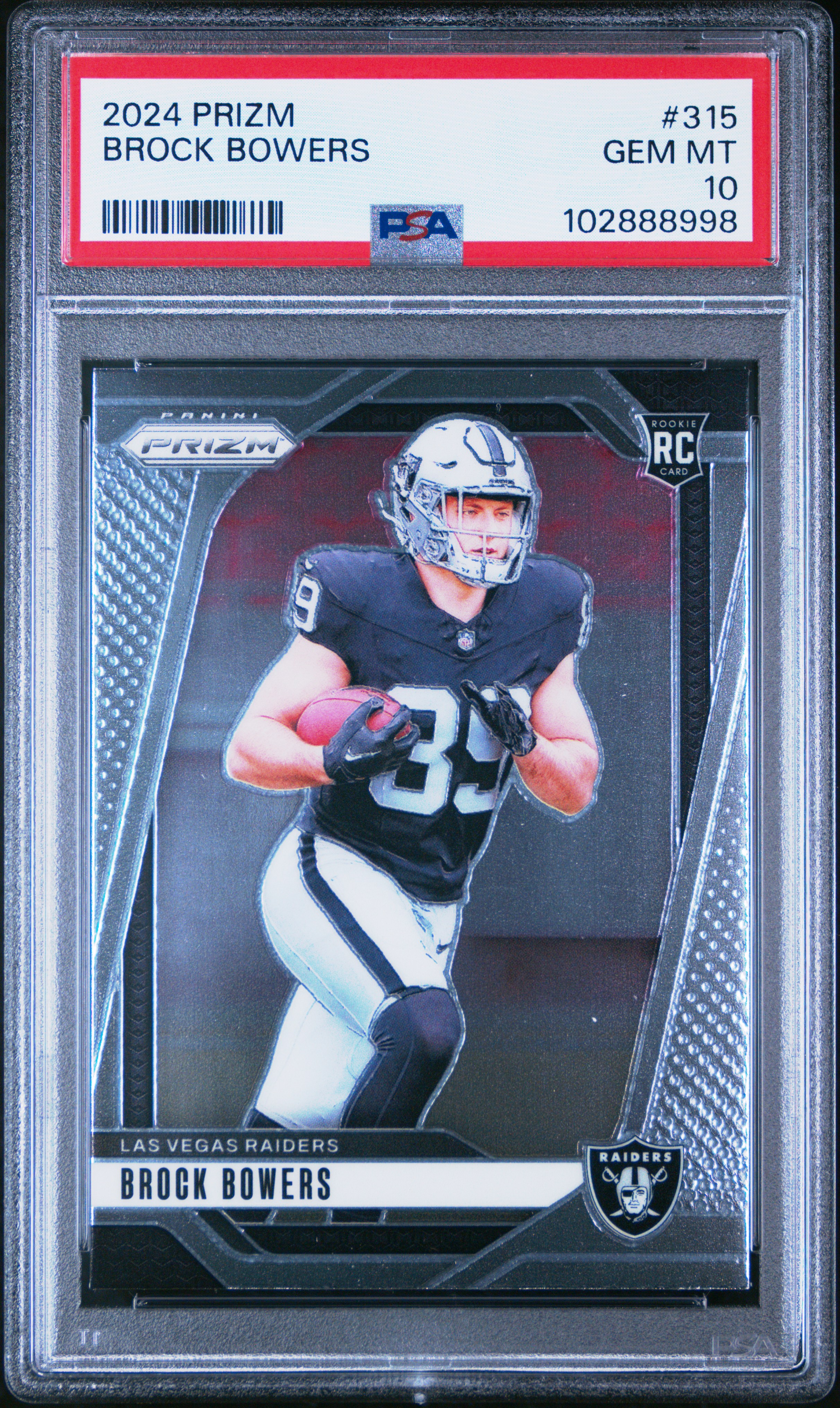2024 Panini Prizm Brock Bowers #315 Gem Mt 10 front