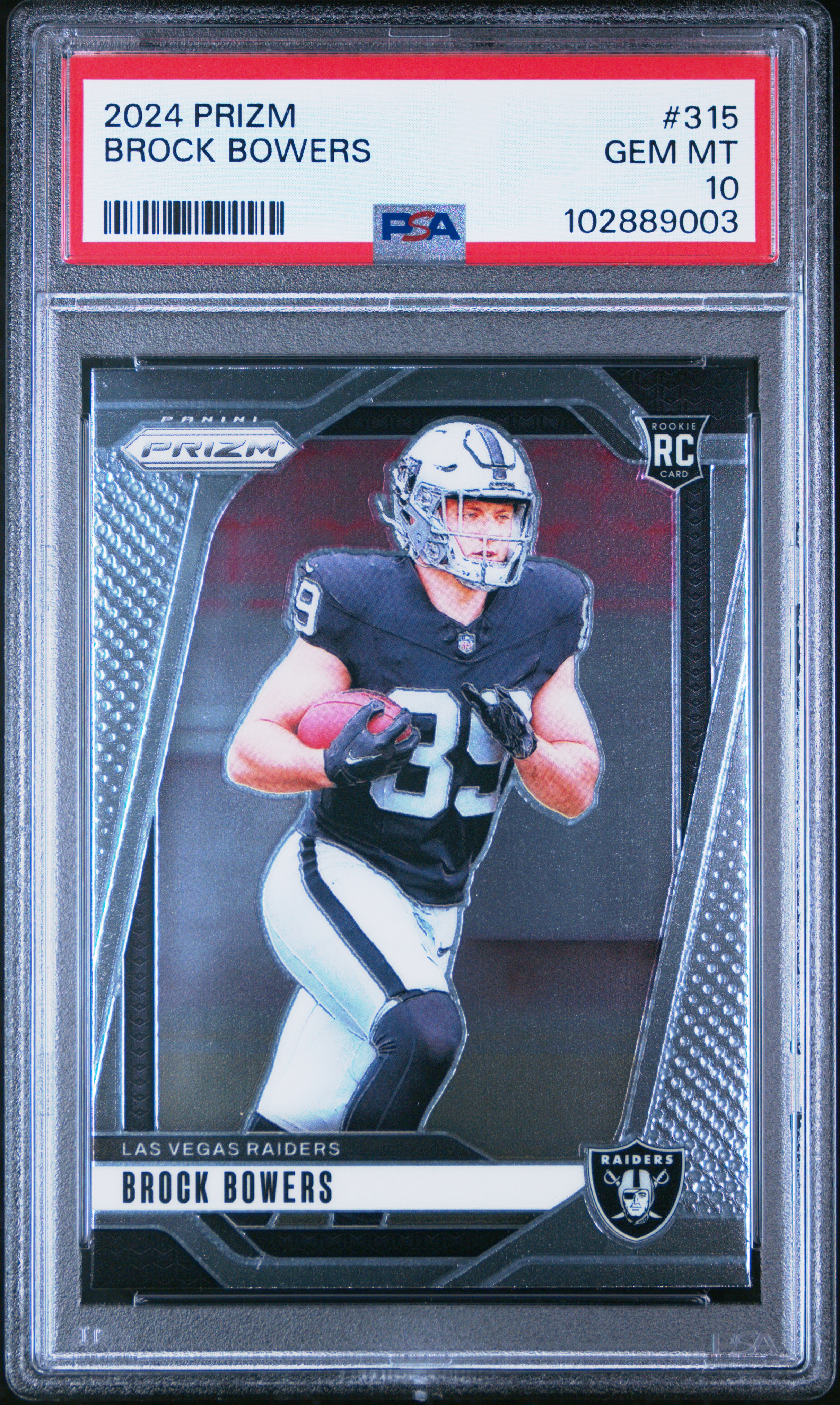 2024 Panini Prizm Brock Bowers #315 Gem Mt 10 front