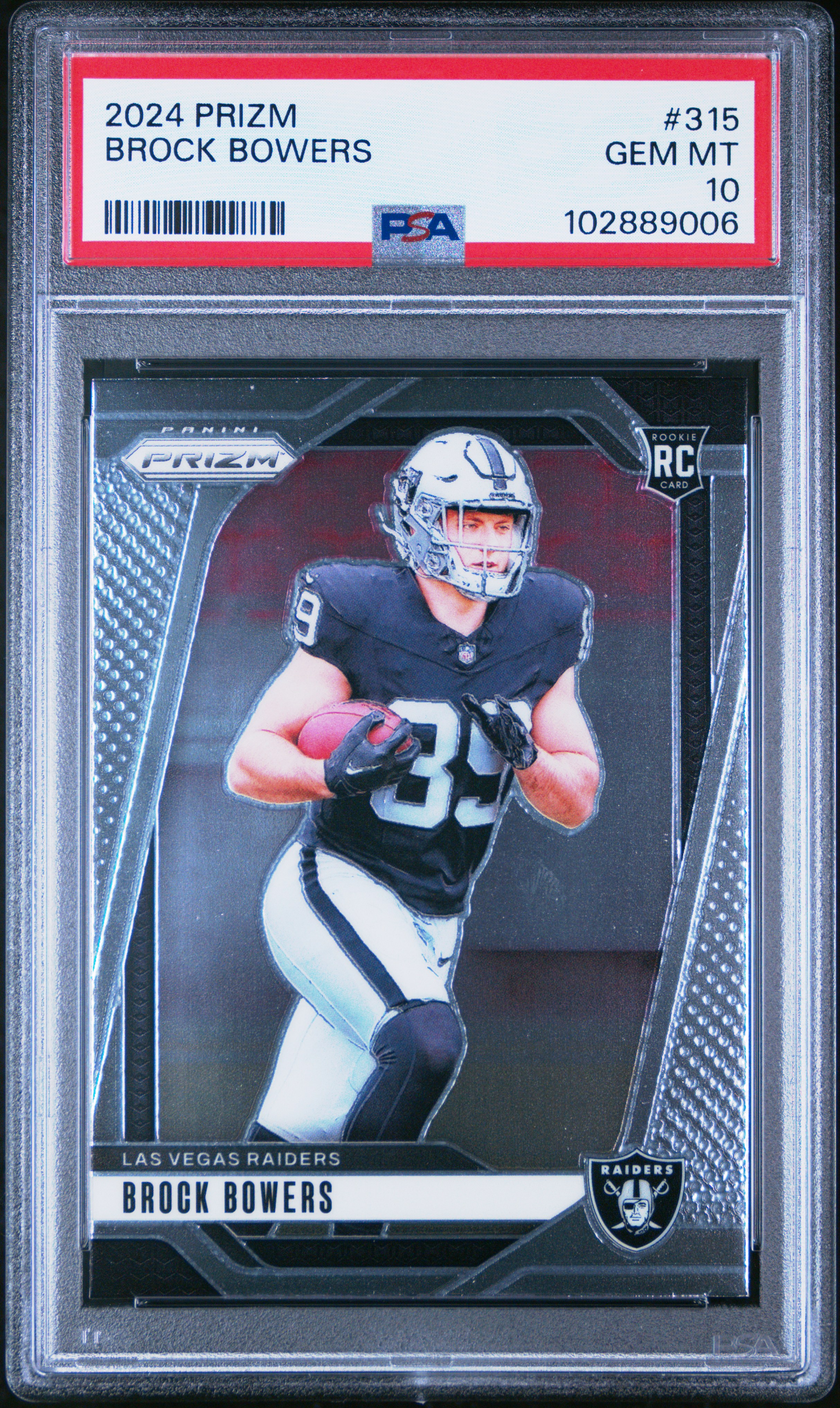 2024 Panini Prizm Brock Bowers #315 Gem Mt 10 front