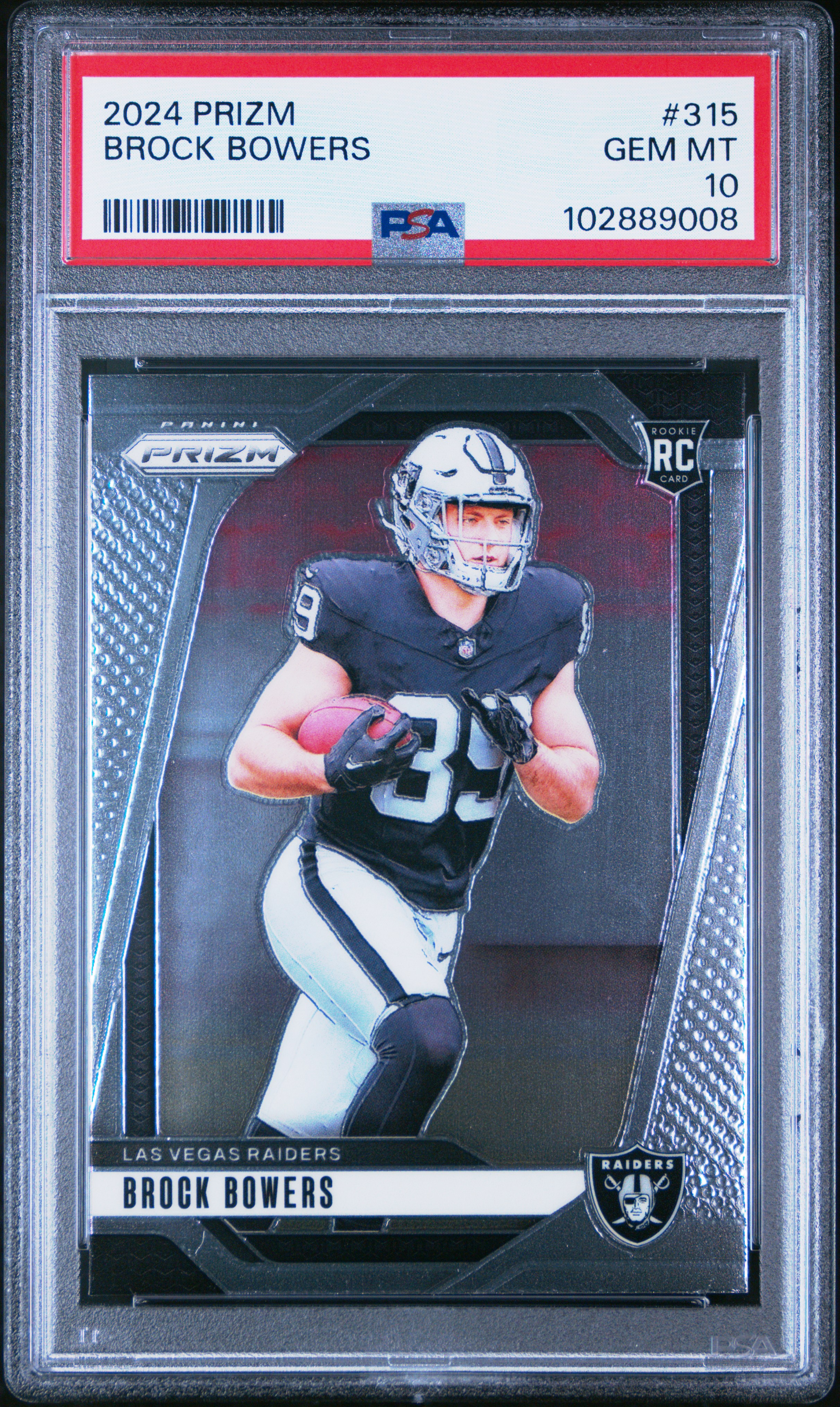 2024 Panini Prizm Brock Bowers #315 Gem Mt 10 front
