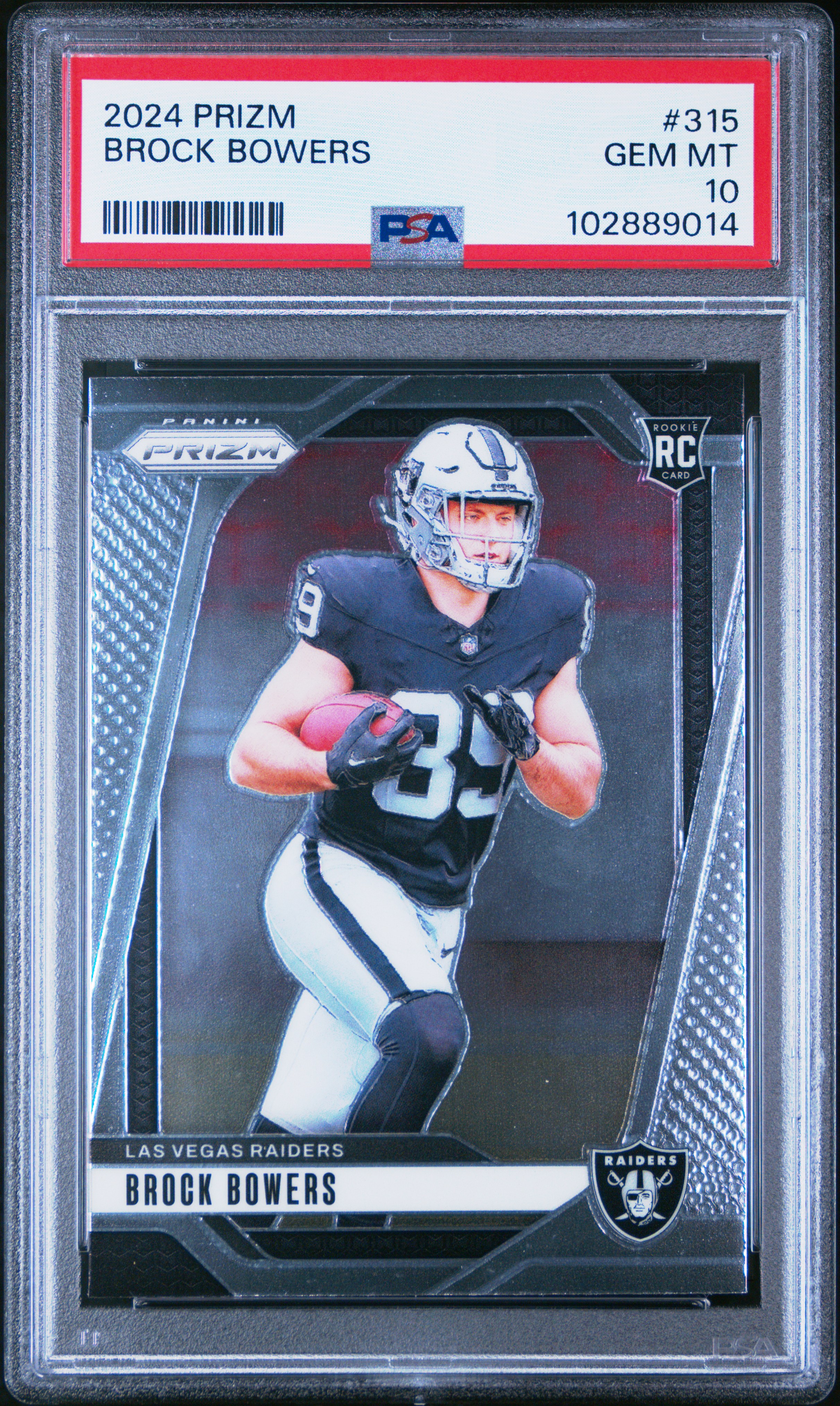2024 Panini Prizm Brock Bowers #315 Gem Mt 10 front