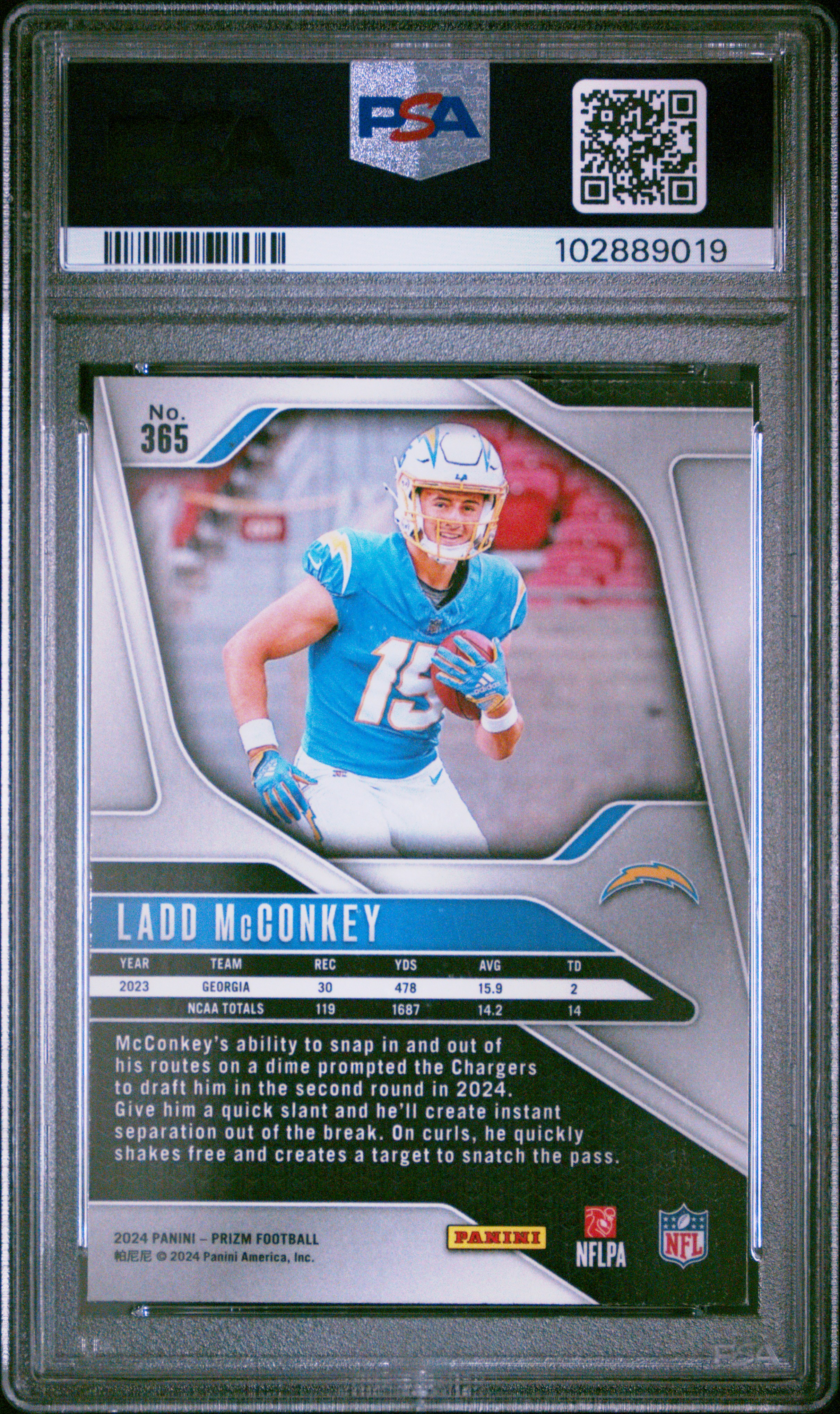 2024 Panini Prizm Ladd Mcconkey #365 Mint 9 back