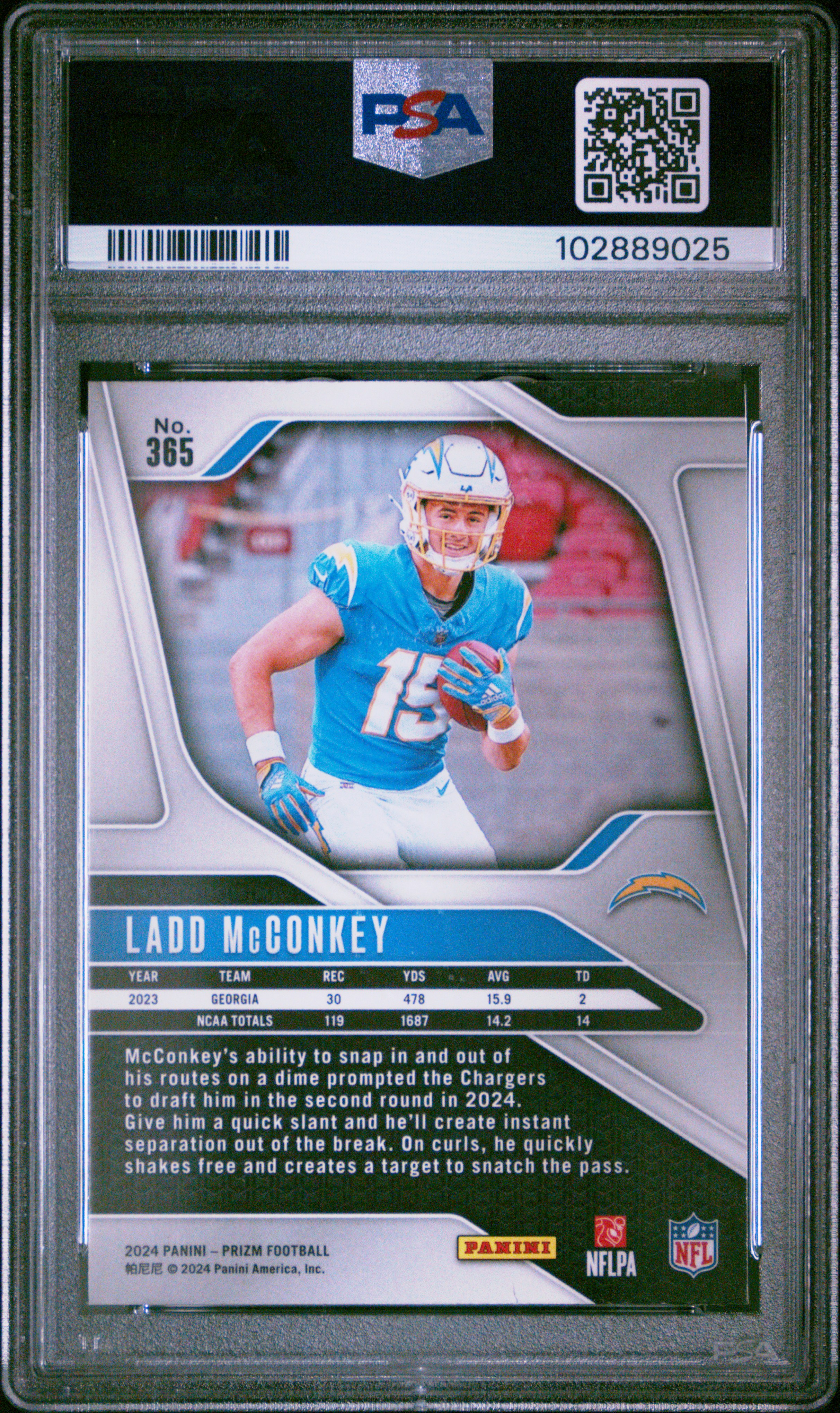 2024 Panini Prizm Ladd Mcconkey #365 Mint 9 back