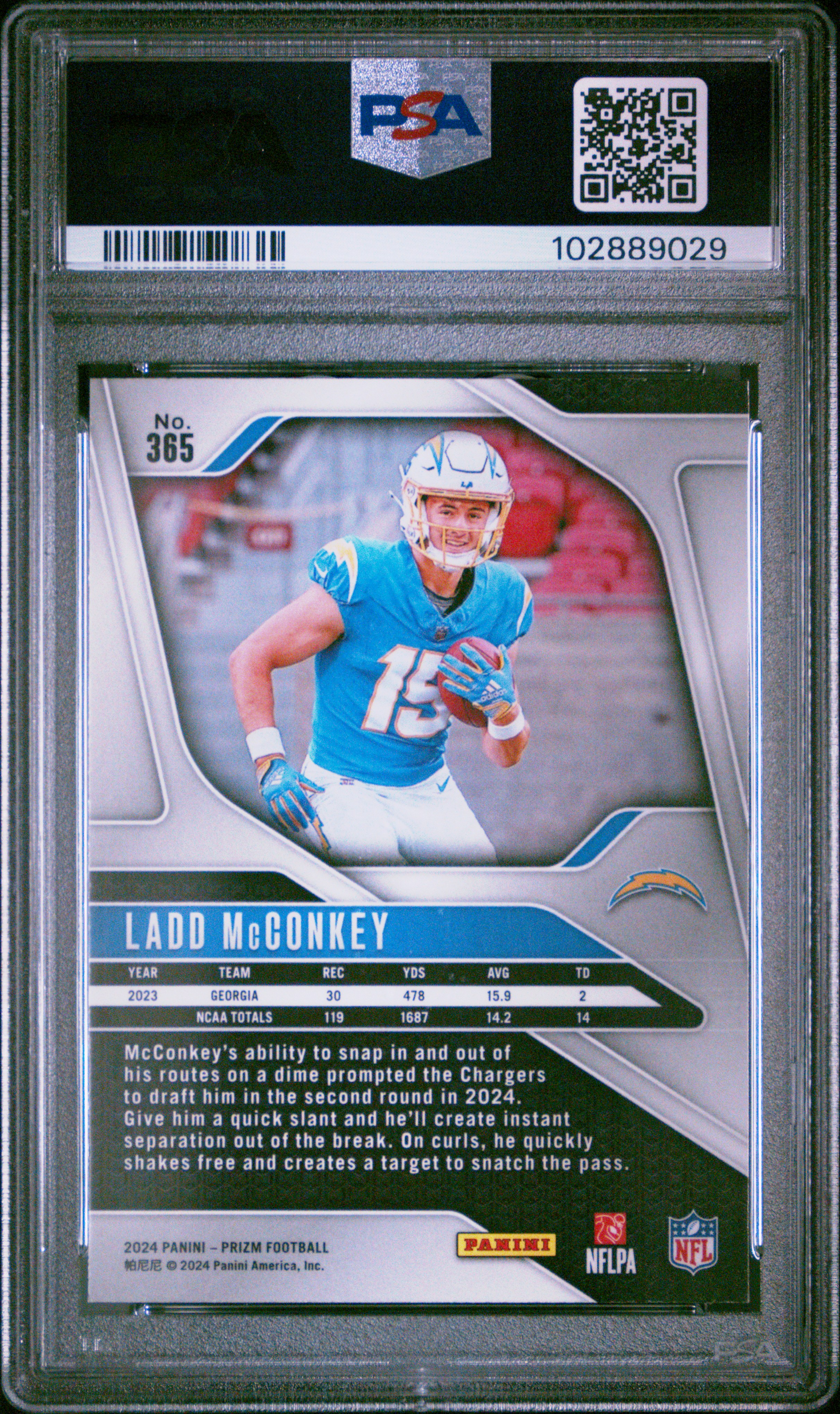 2024 Panini Prizm Ladd Mcconkey #365 Mint 9 back