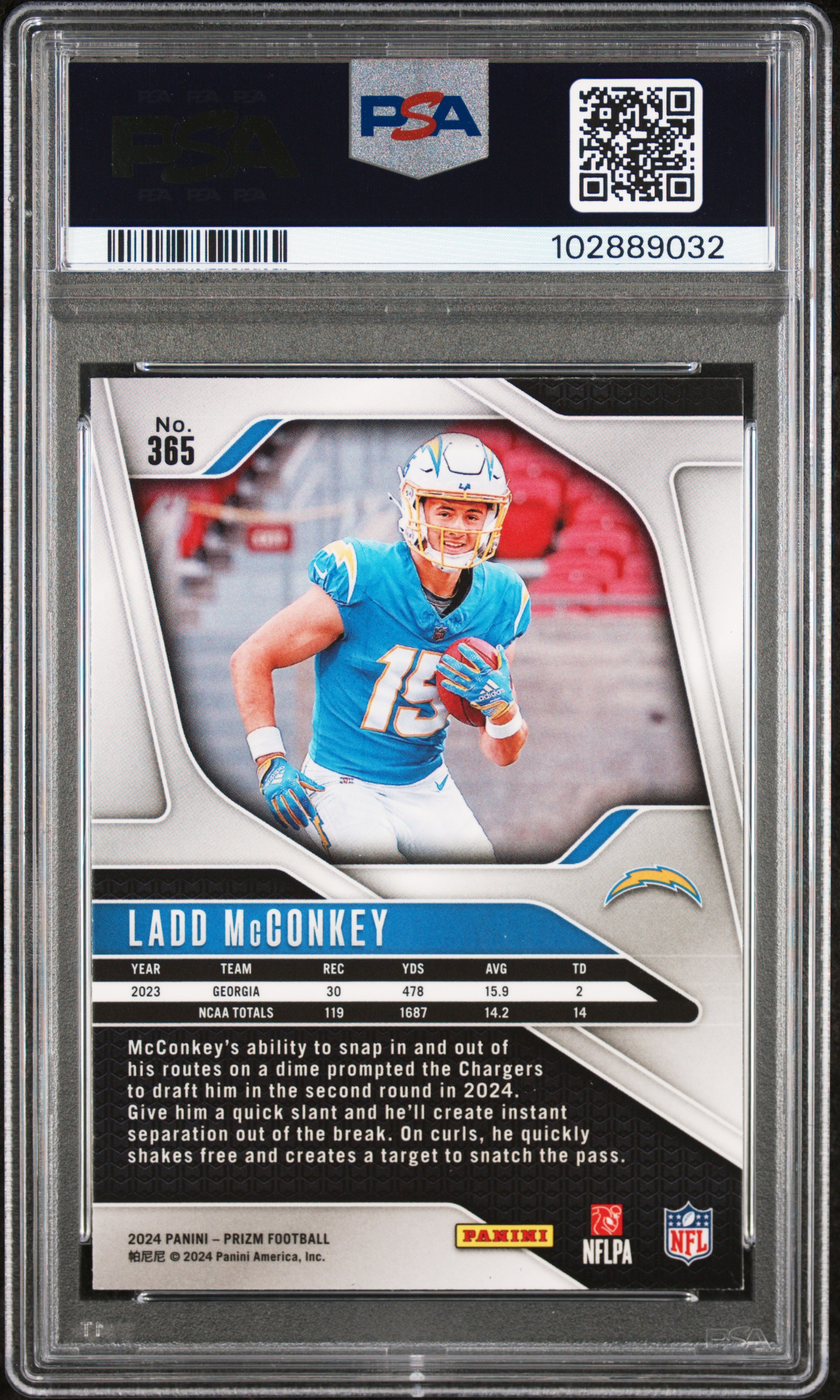 2024 Panini Prizm Ladd Mcconkey #365 Mint 9 back