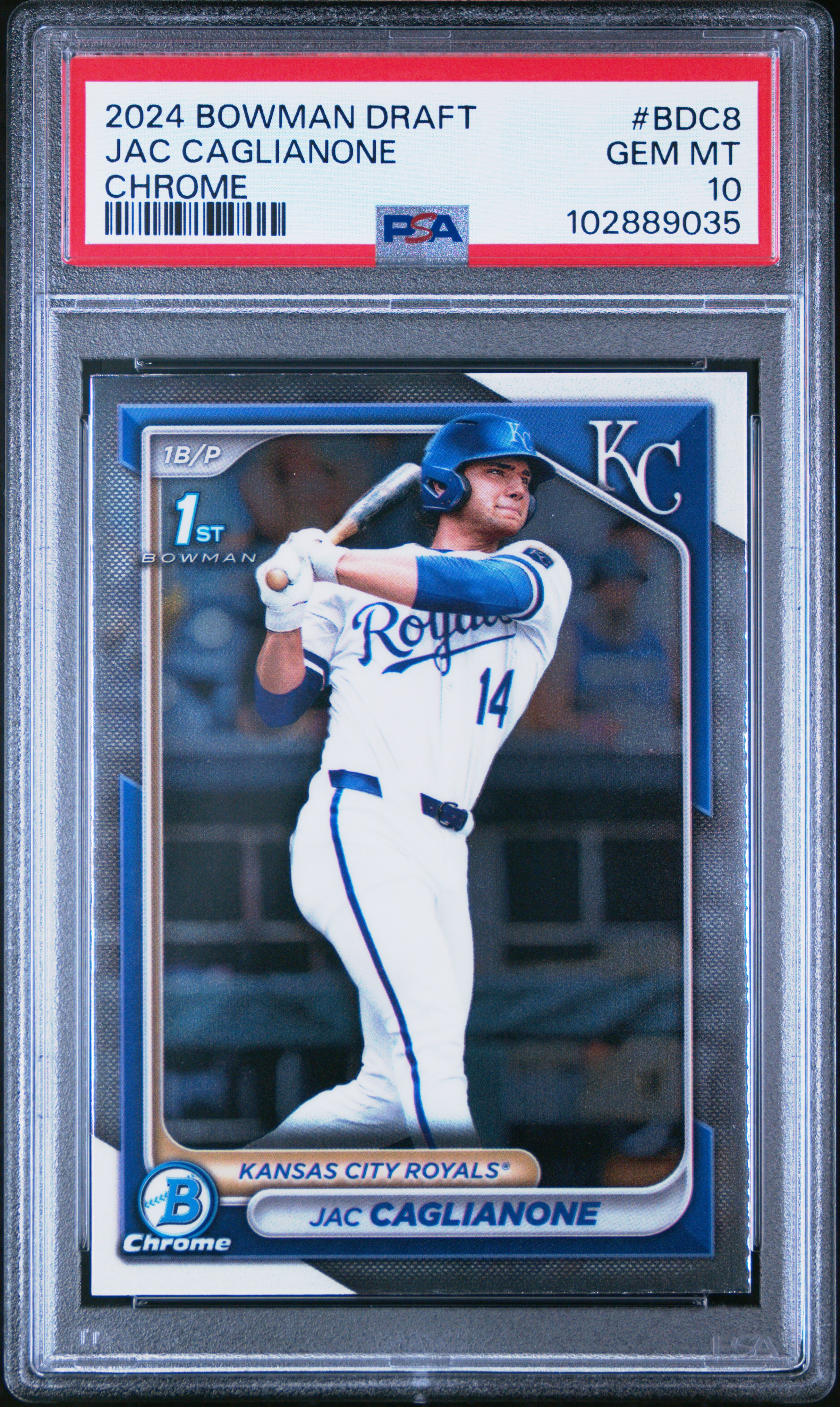 2024 Bowman Draft Jac Caglianone #Bdc8 (Chrome) Gem Mt 10 front