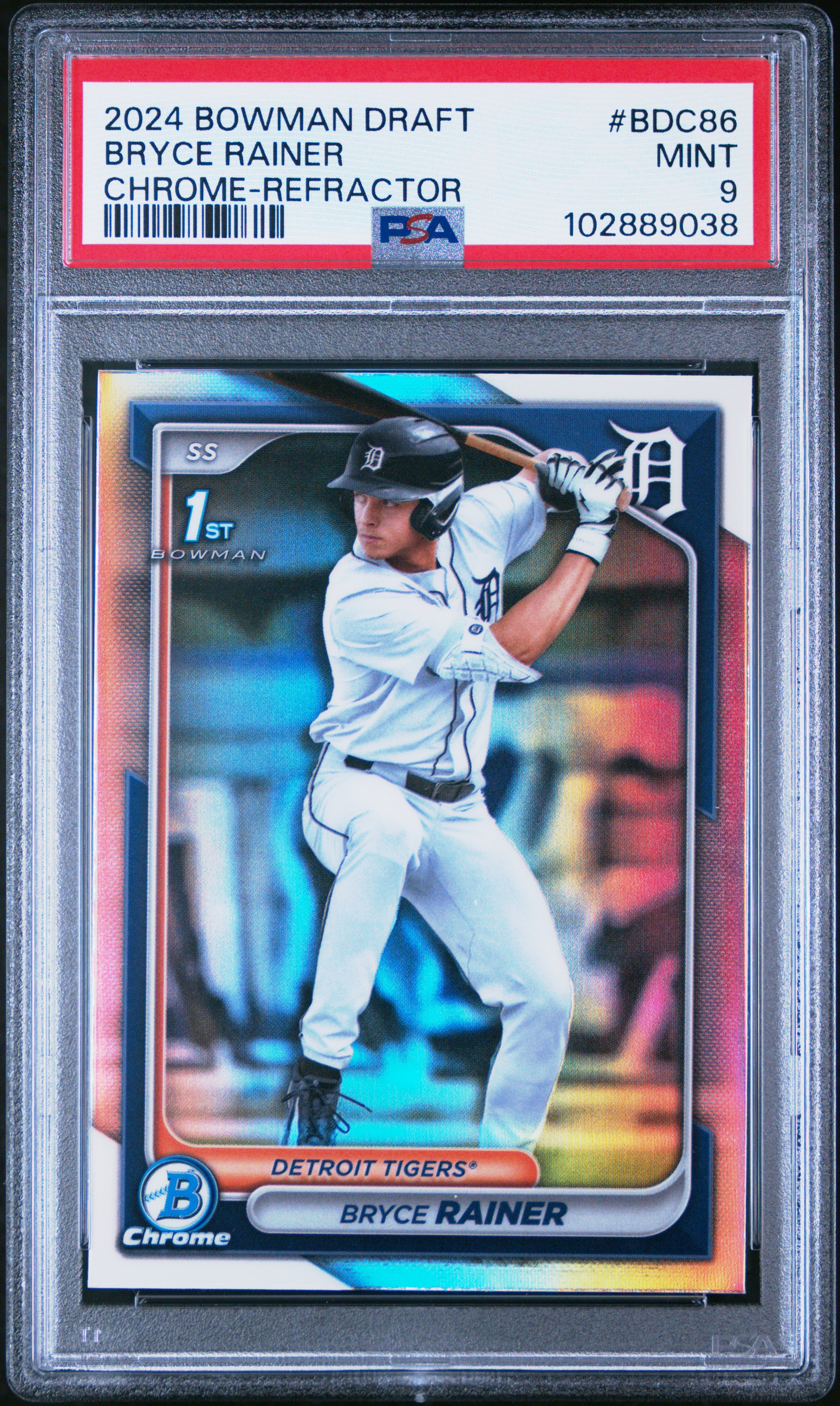 2024 Bowman Draft Bryce Rainer #Bdc86 (Chrome-Refractor) Mint 9 front